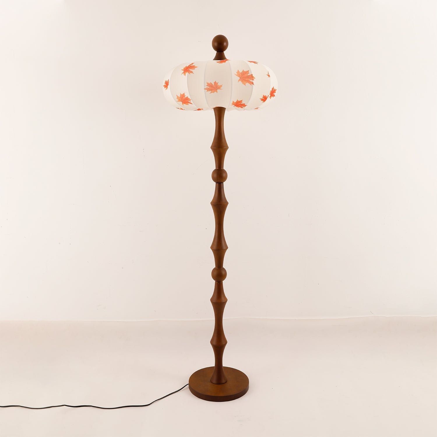 Whispen Wood Fabric Vintage Floor Lamp - Letslighting