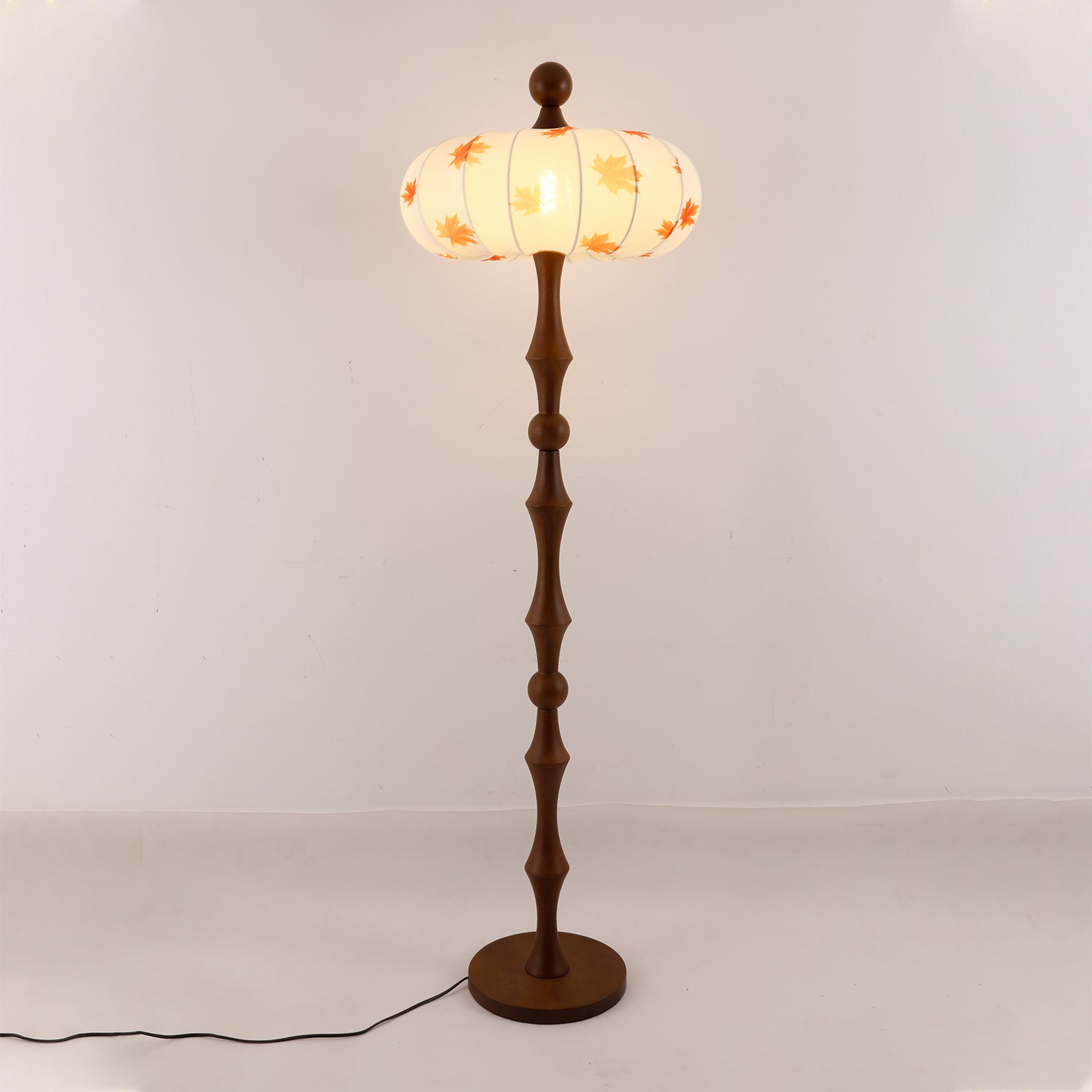 Whispen Wood Fabric Vintage Floor Lamp - Letslighting
