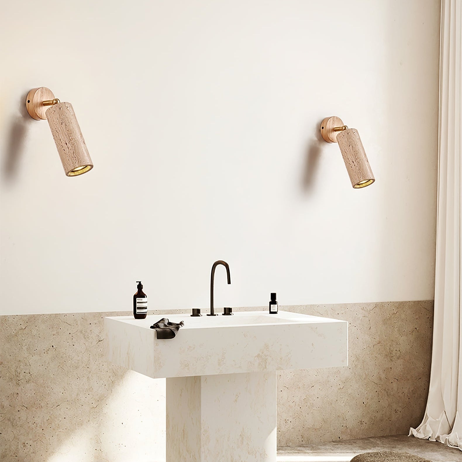 Erzorus Minimalist Travertine Wall Light - Letslighting