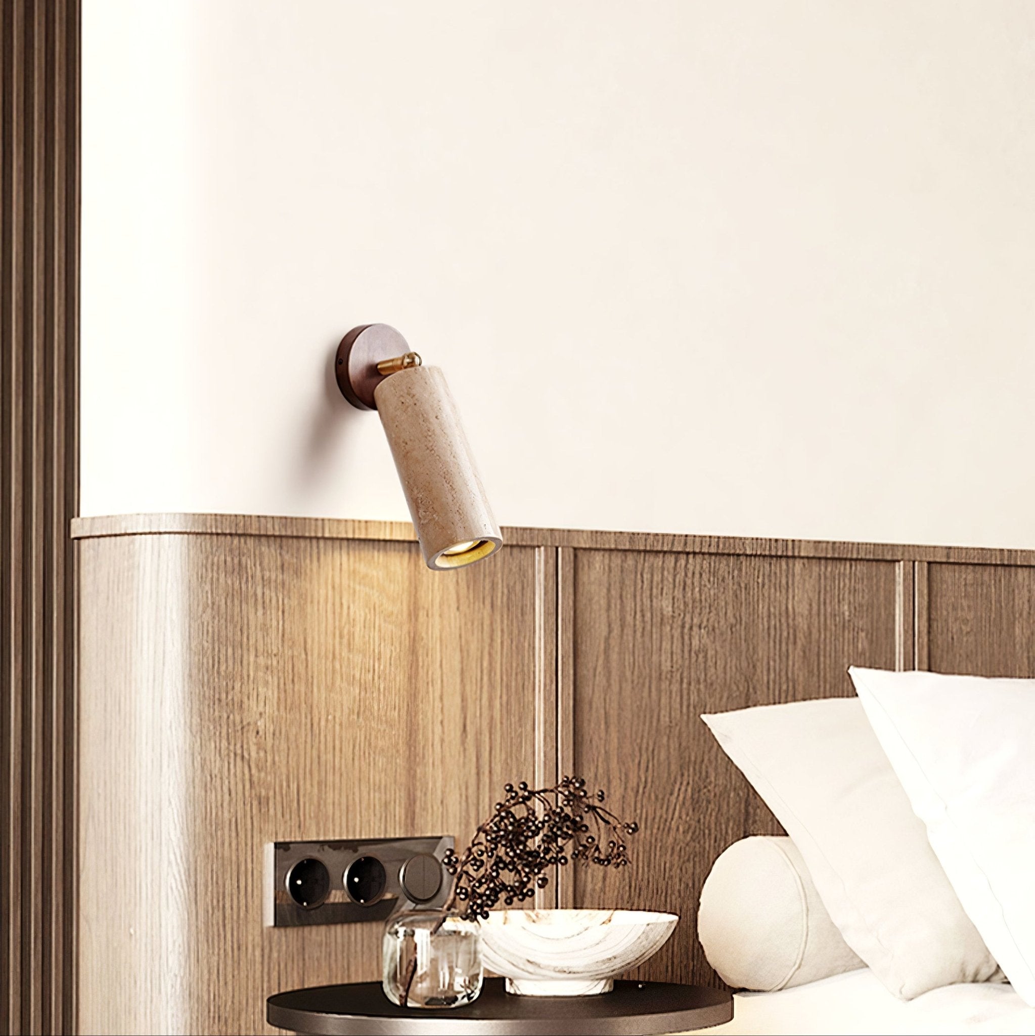 Erzorus Minimalist Travertine Wall Light - Letslighting