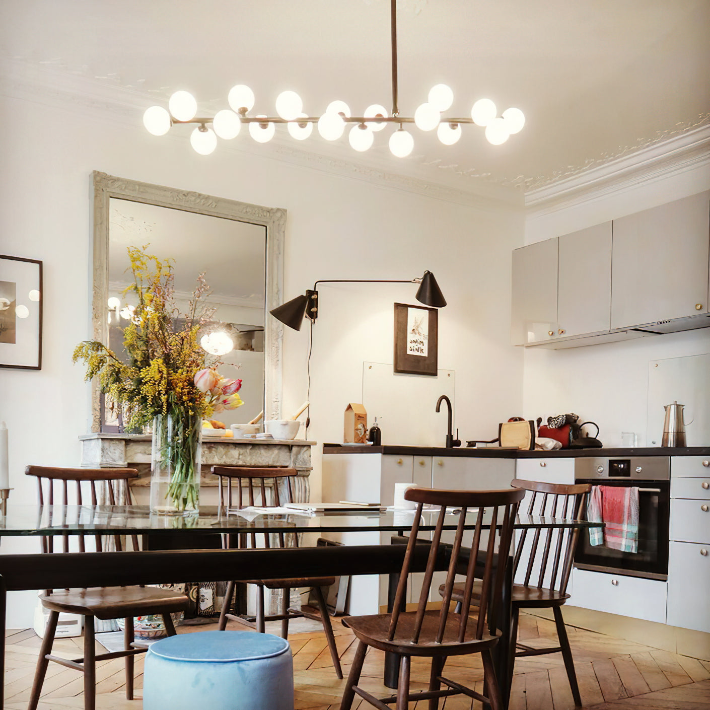 Eshair Modern Minimalist Brass Glass Chandelier - Letslighting