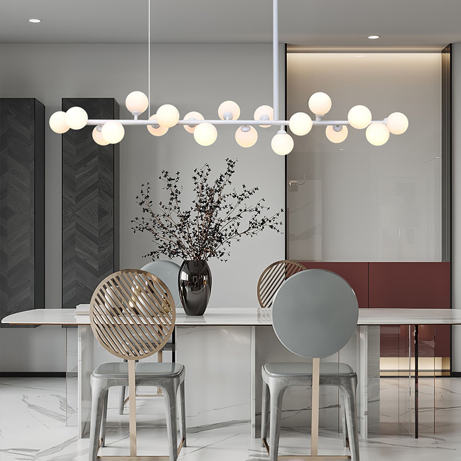 Lumiray Black Linear Globe Pendant Light - Letslighting