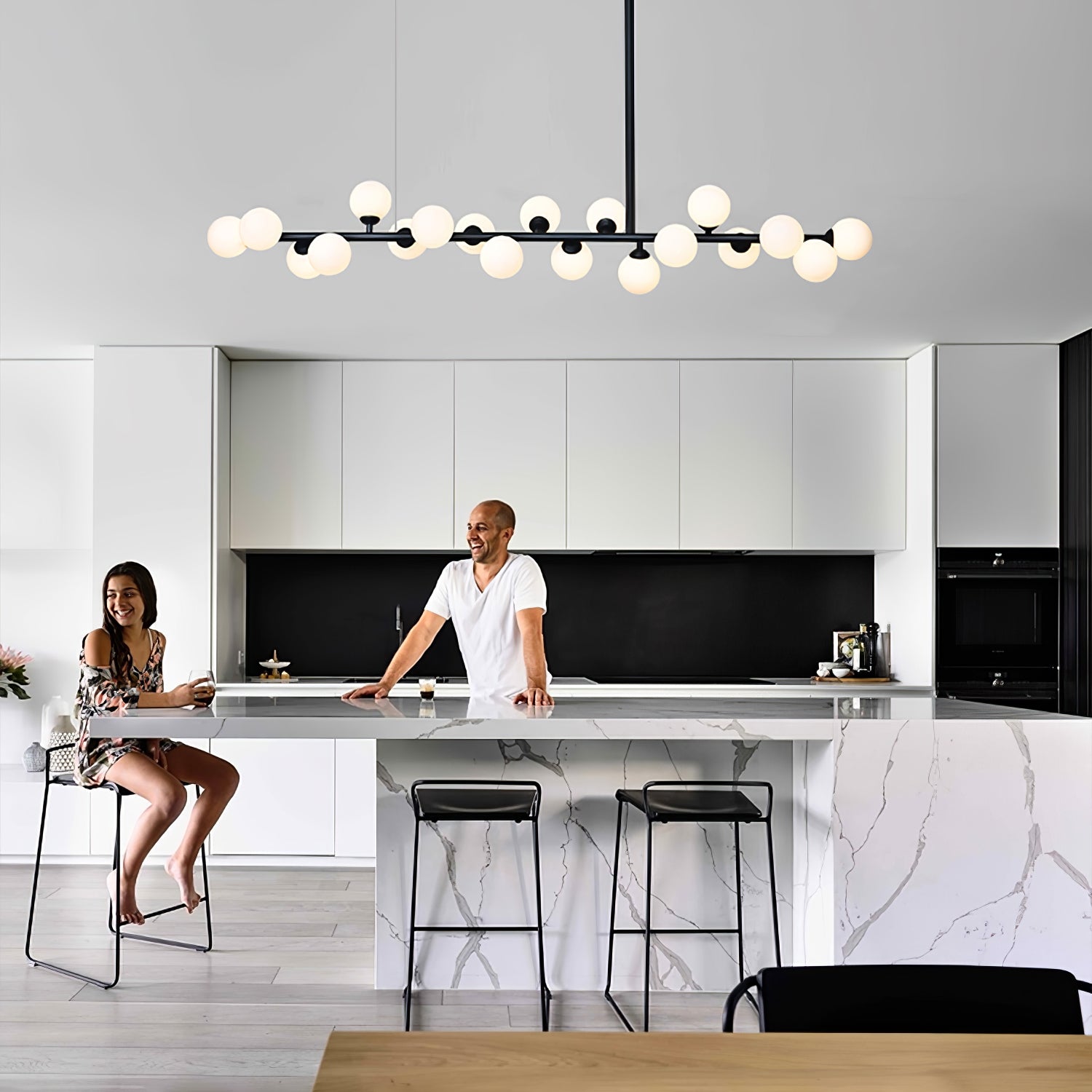 Lumiray Black Linear Globe Pendant Light - Letslighting