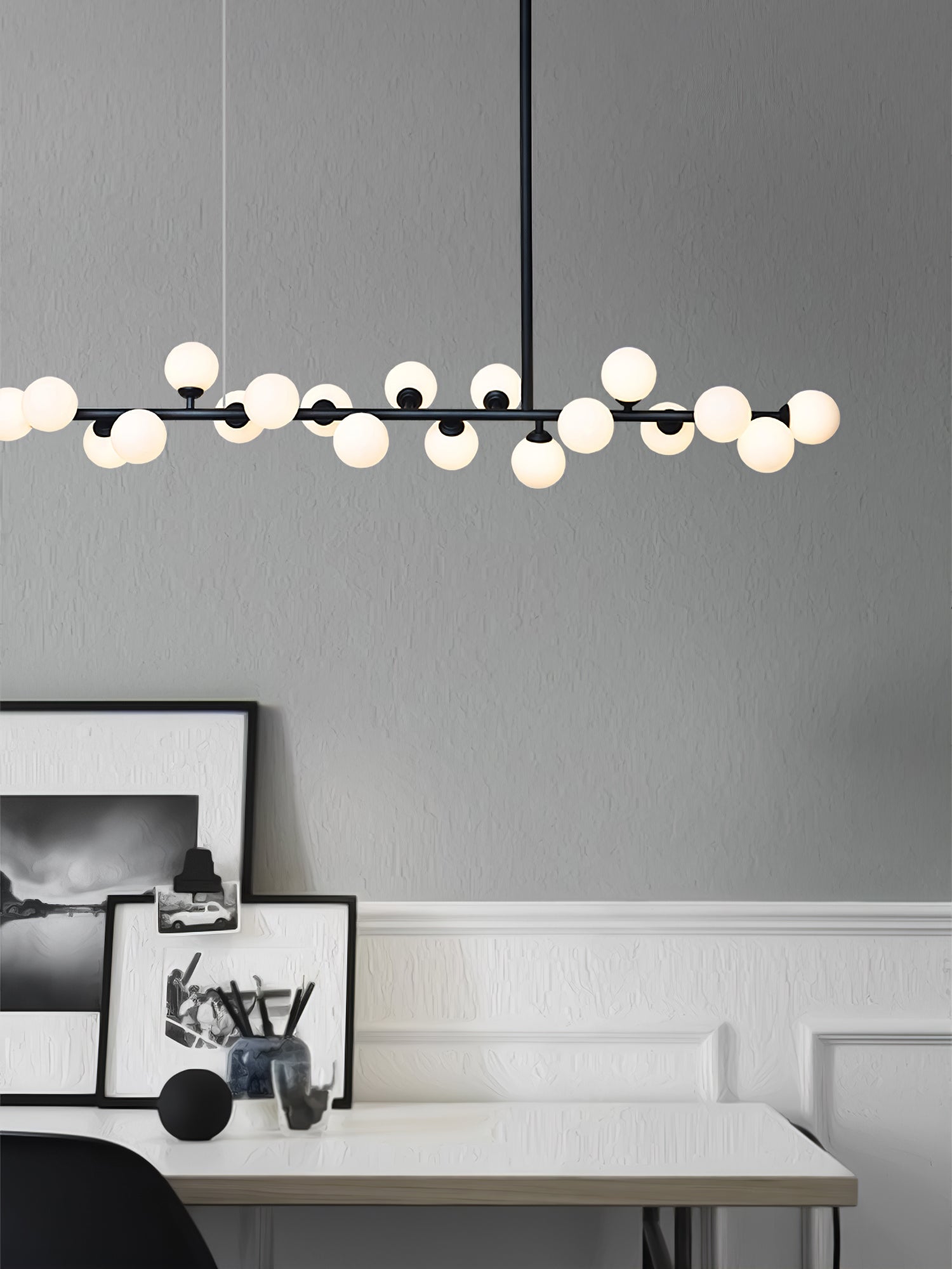 Lumiray Black Linear Globe Pendant Light - Letslighting