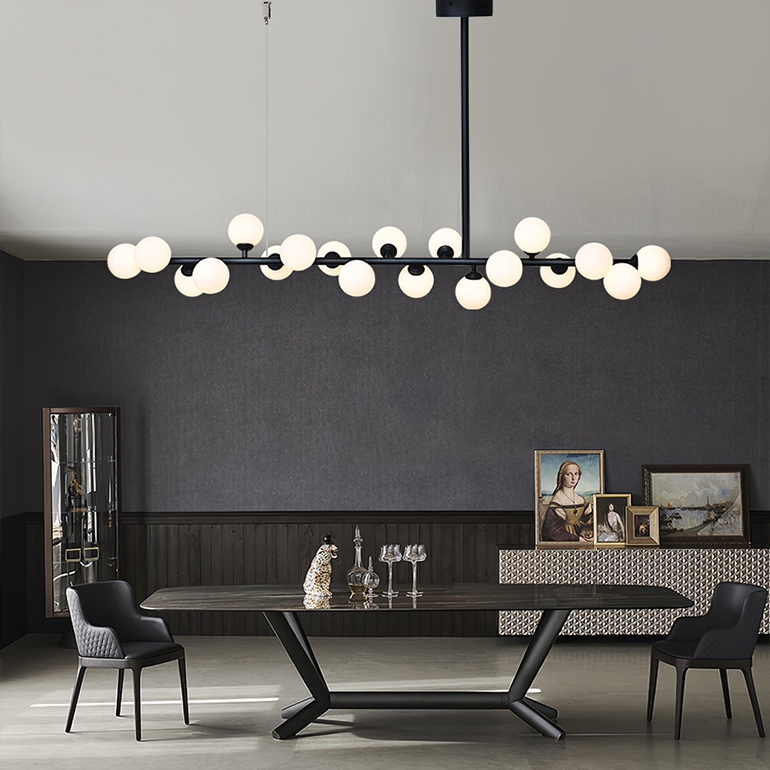 Lumiray Black Linear Globe Pendant Light - Letslighting