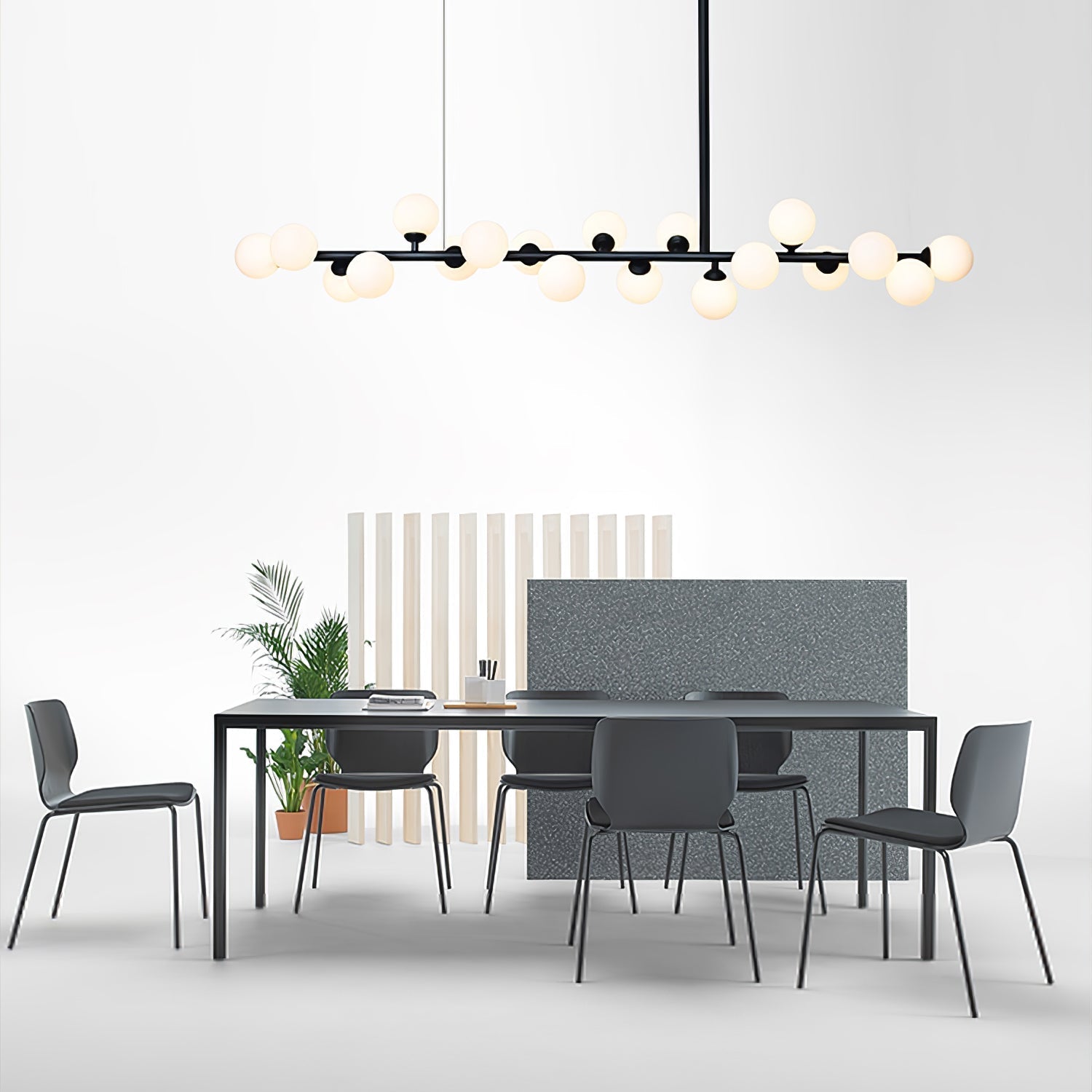 Lumiray Black Linear Globe Pendant Light - Letslighting