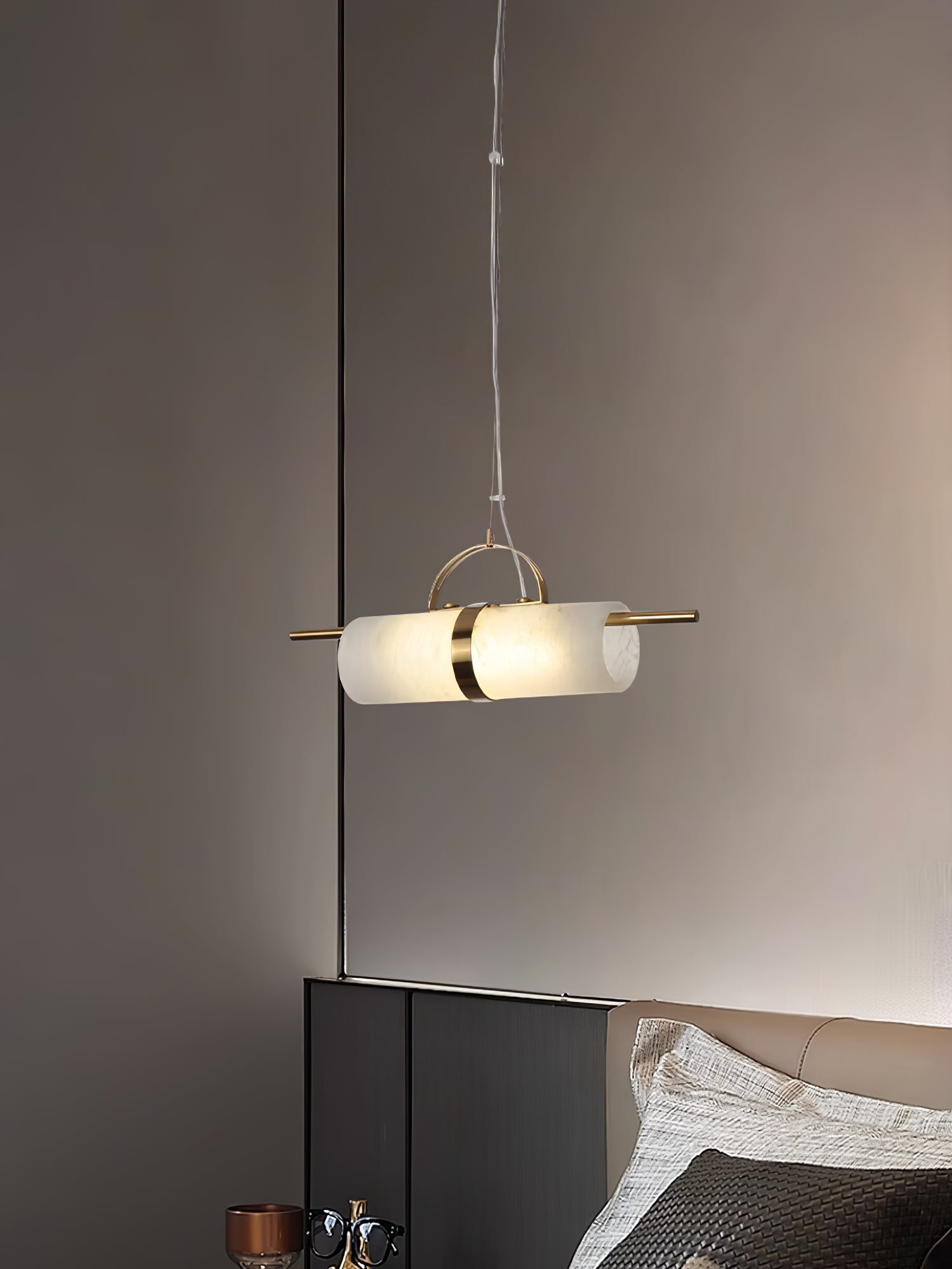 Atheor Modern Minimalist Cylindrical Alabaster Pendant Light - Letslighting