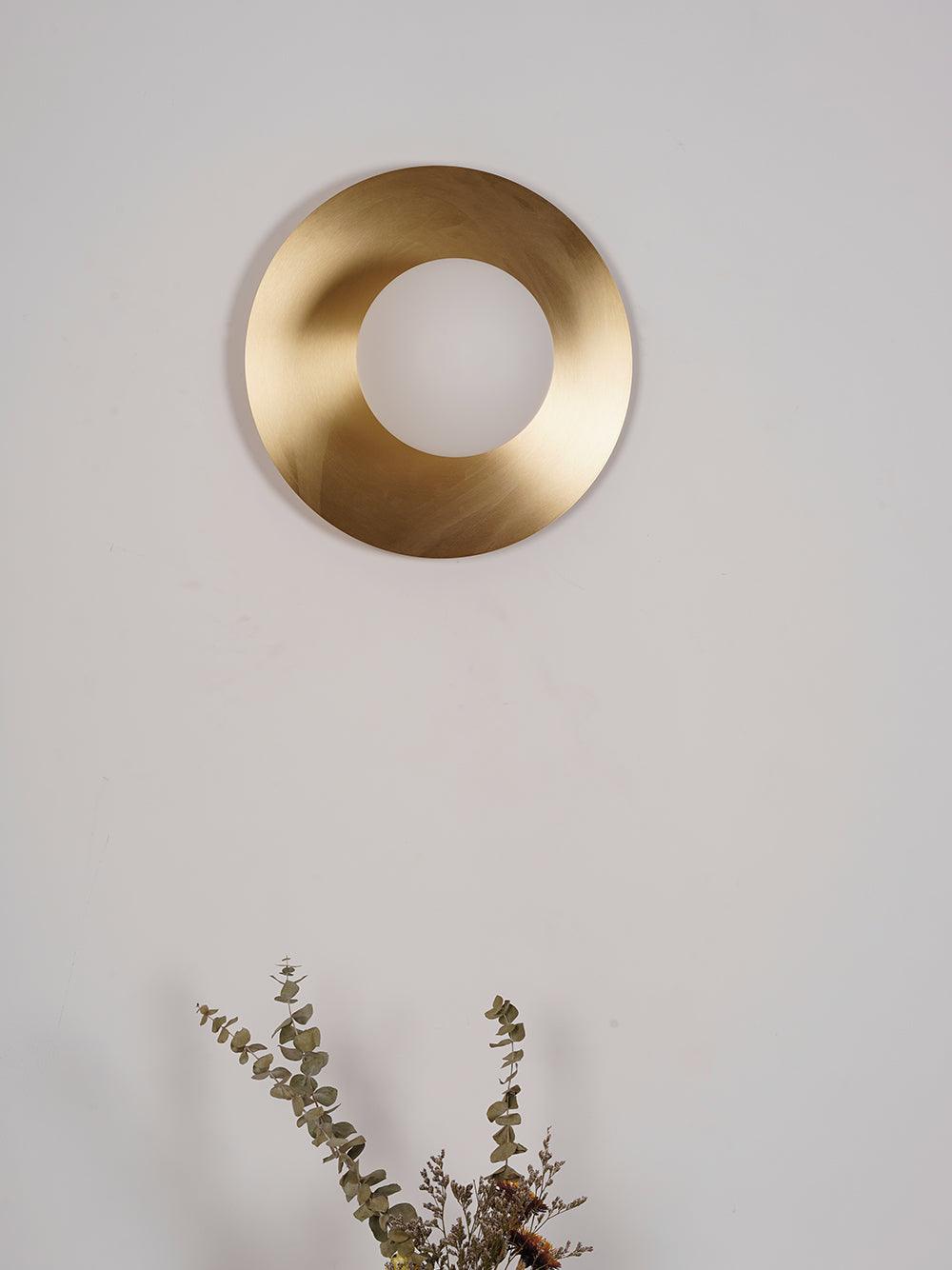 Godfrey Modern Minimalist Round Art Brass Glass Wall Lamp - Letslighting