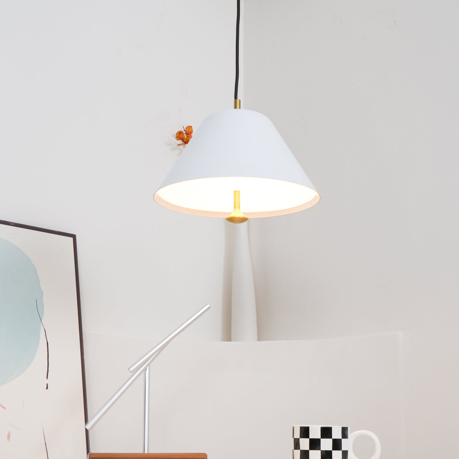 Solara Pendant Lamp Bell Glass Brass Minimalist - Letslighting