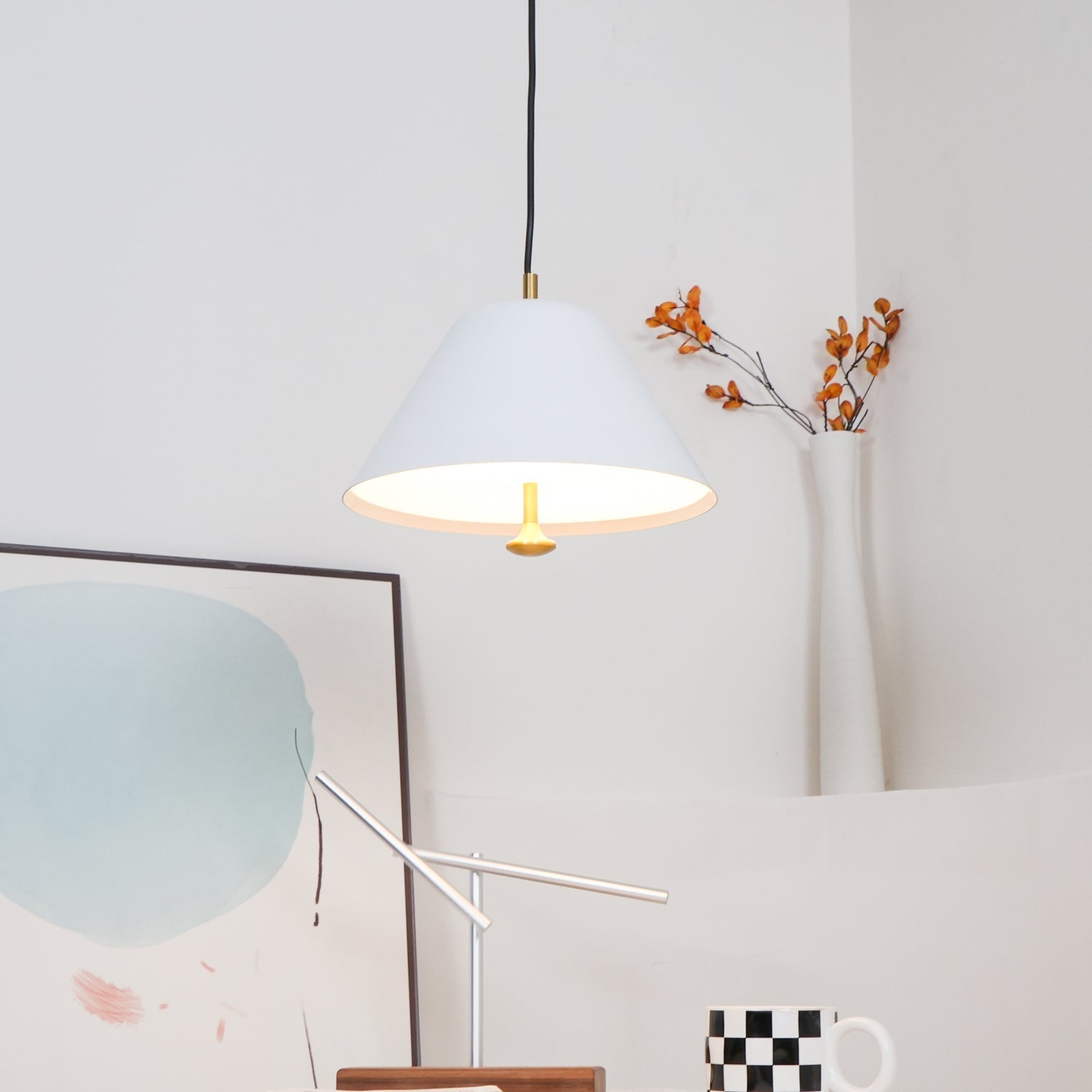 Solara Pendant Lamp Bell Glass Brass Minimalist - Letslighting