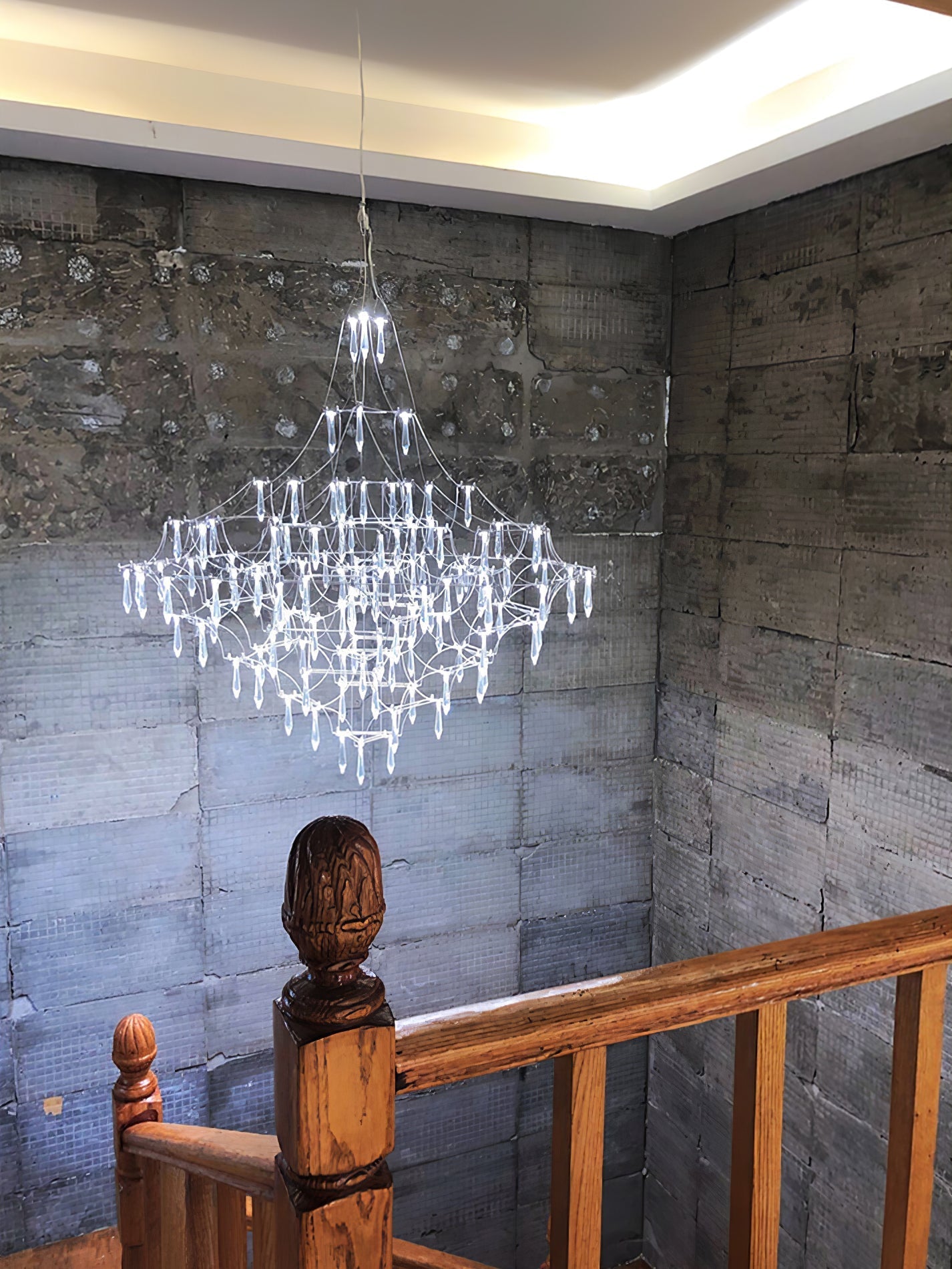 Lustra Chandelier Stainless Crystal Net - Letslighting
