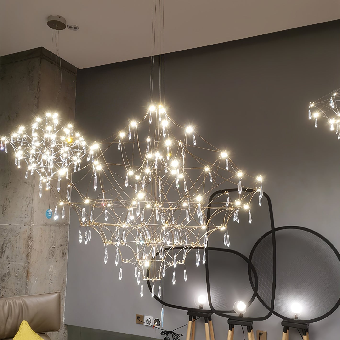 Lustra Chandelier Stainless Crystal Net - Letslighting