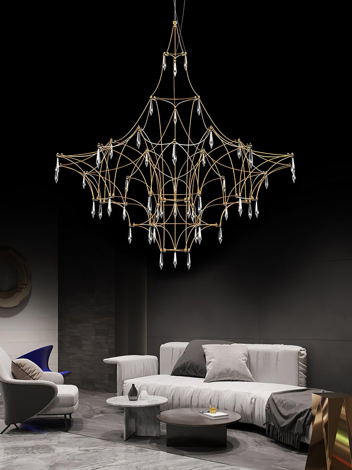 Lustra Chandelier Stainless Crystal Net - Letslighting