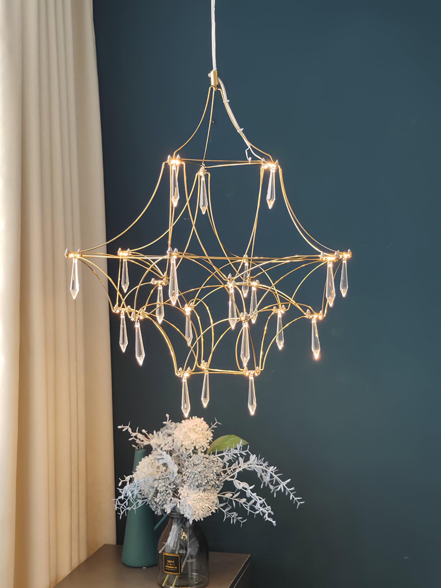 Lustra Chandelier Stainless Crystal Net - Letslighting