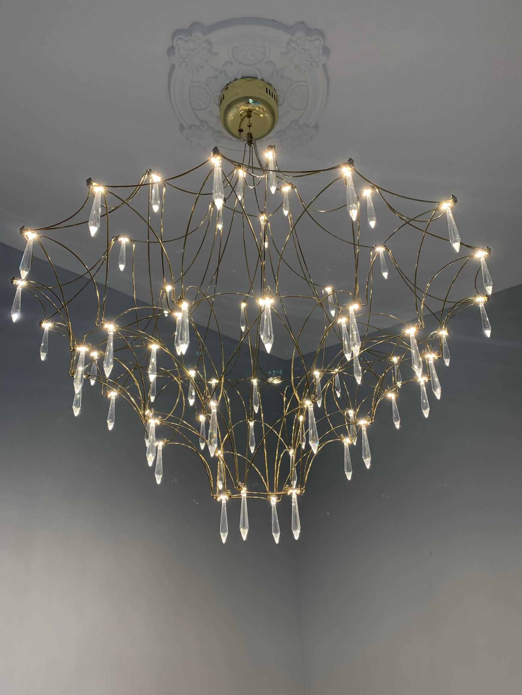Lustra Chandelier Stainless Crystal Net - Letslighting