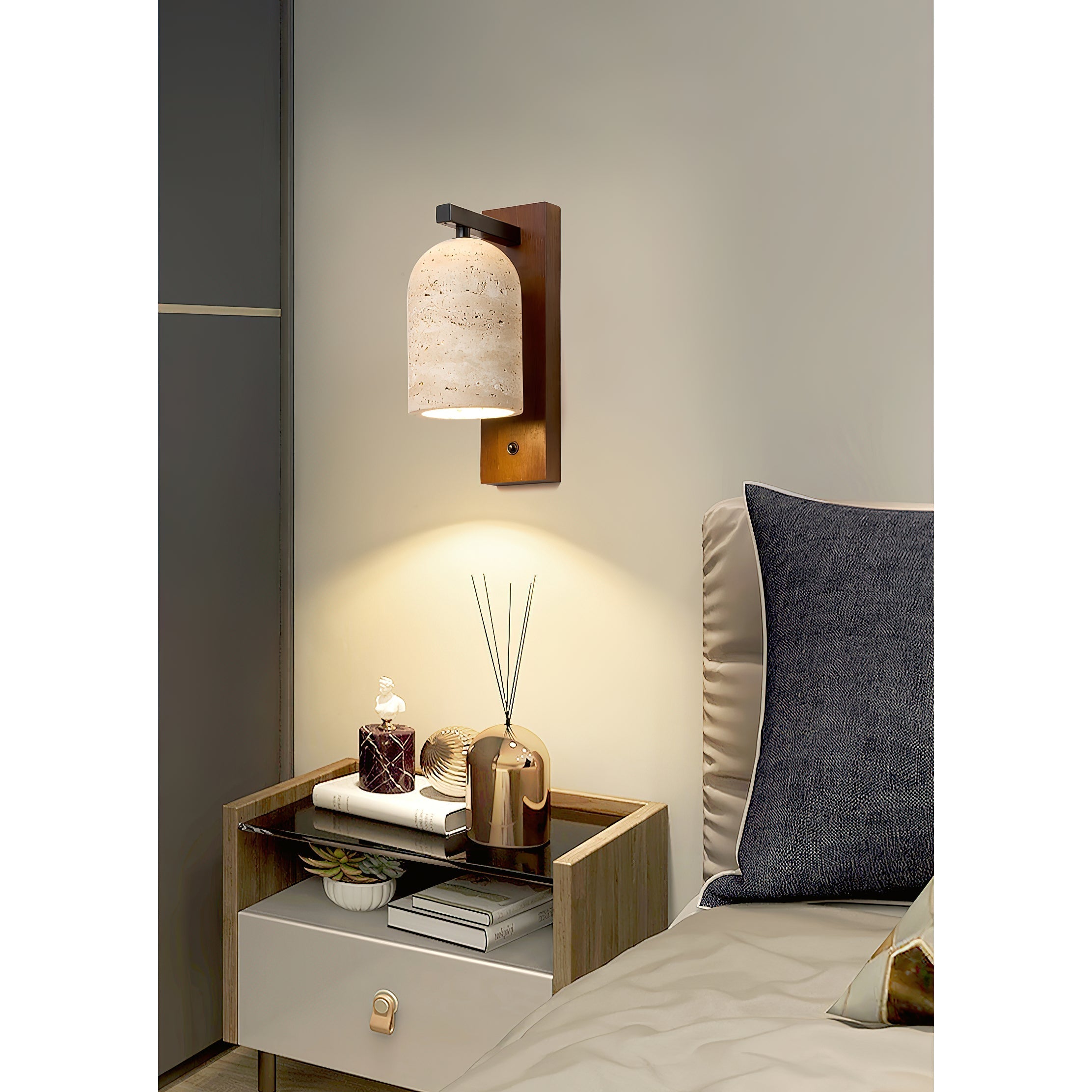 Cevenia Art Classic Natural Travertine Wall Lamp - Letslighting