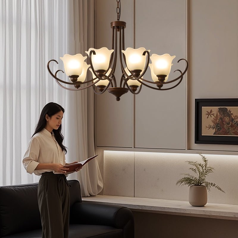 Nydorisra Elegance Vintage Floral Glass Chandelier - Letslighting
