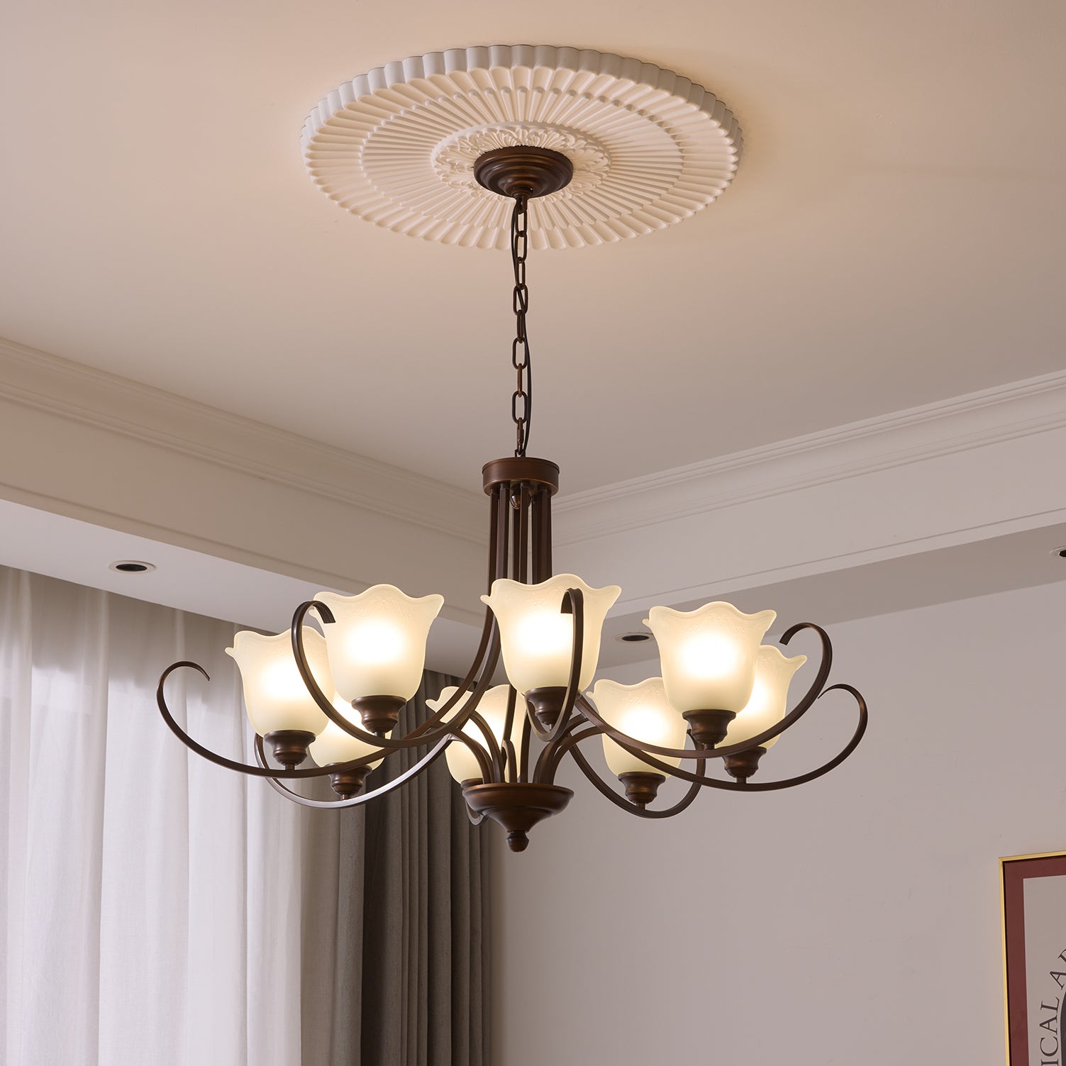 Nydorisra Elegance Vintage Floral Glass Chandelier - Letslighting