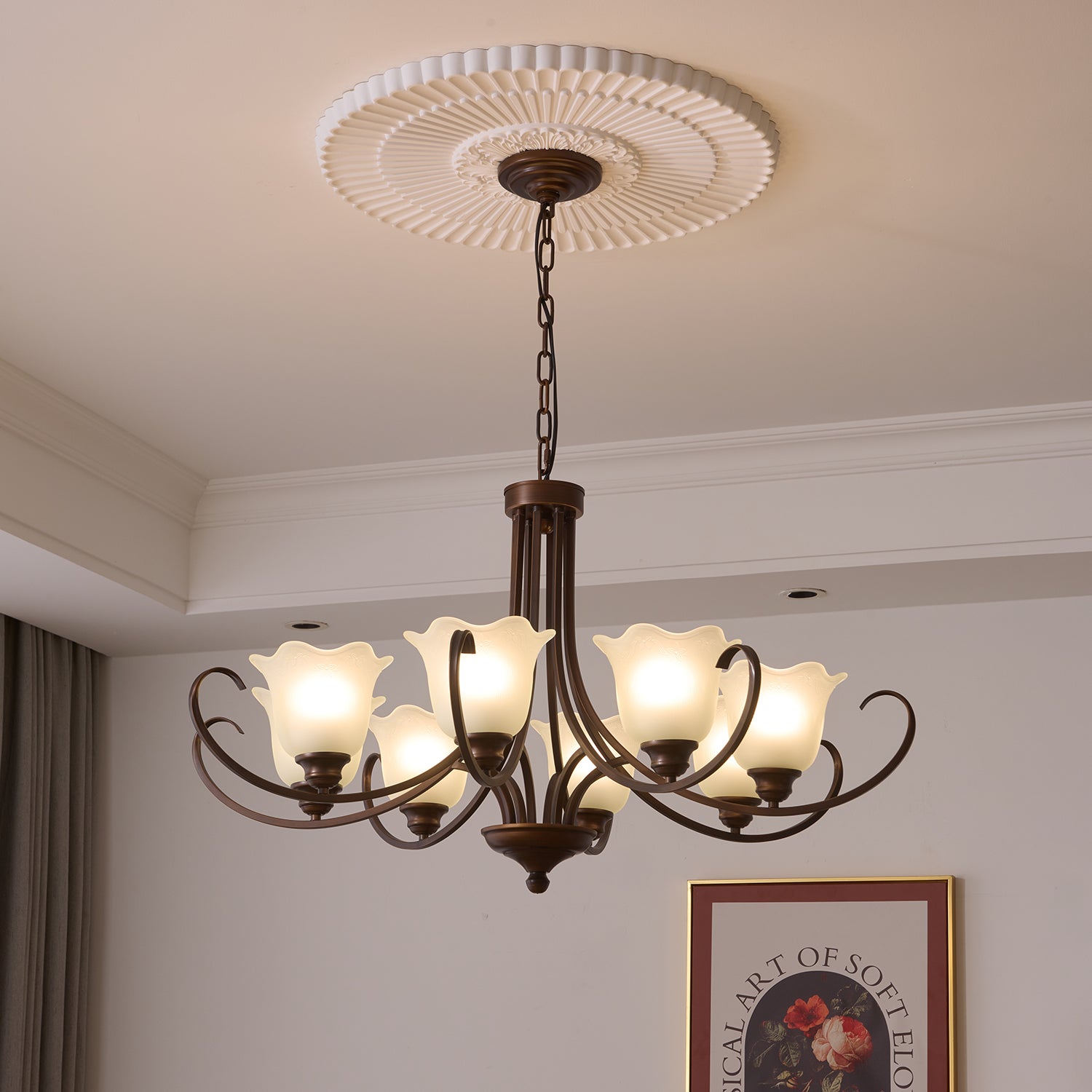 Nydorisra Elegance Vintage Floral Glass Chandelier - Letslighting