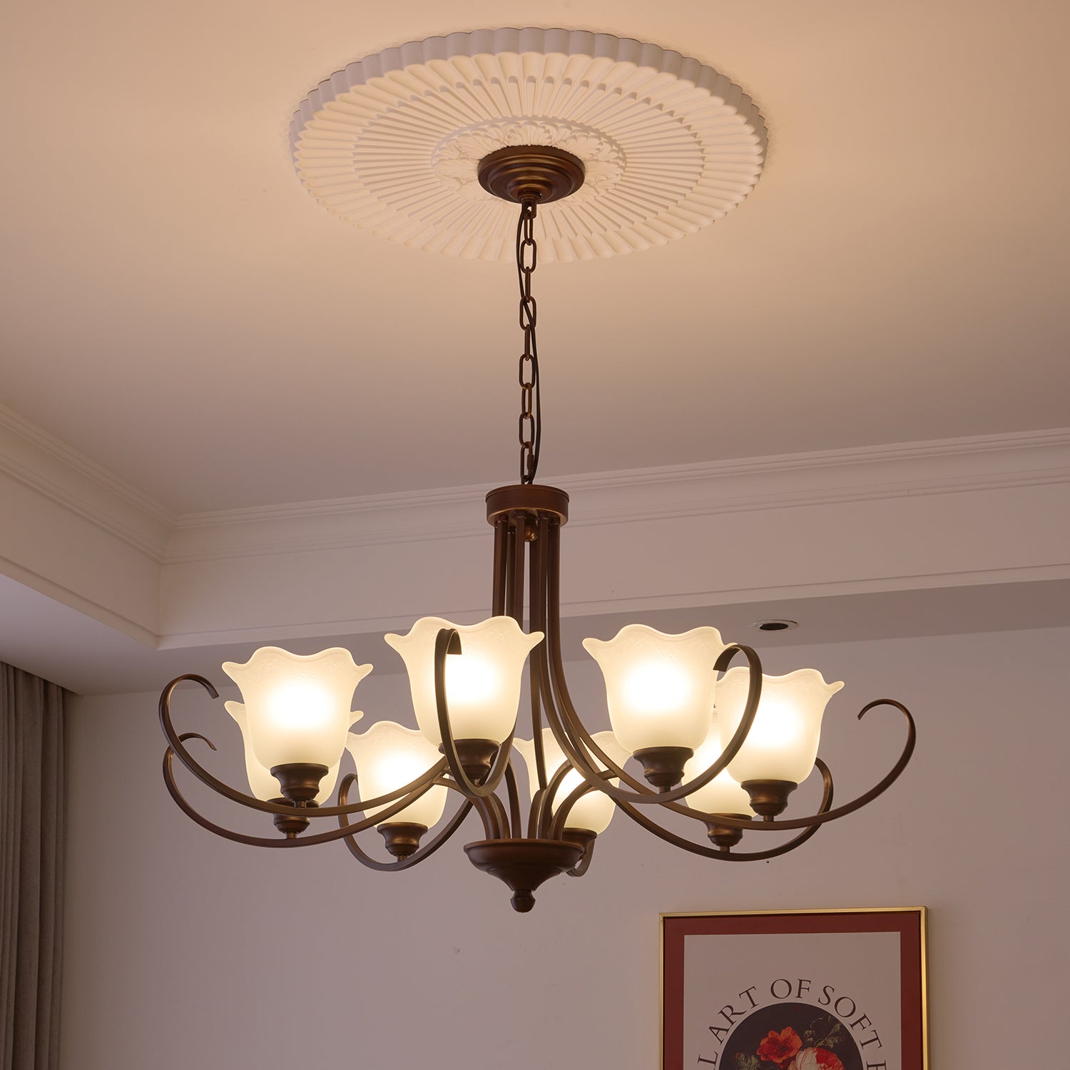 Nydorisra Elegance Vintage Floral Glass Chandelier - Letslighting