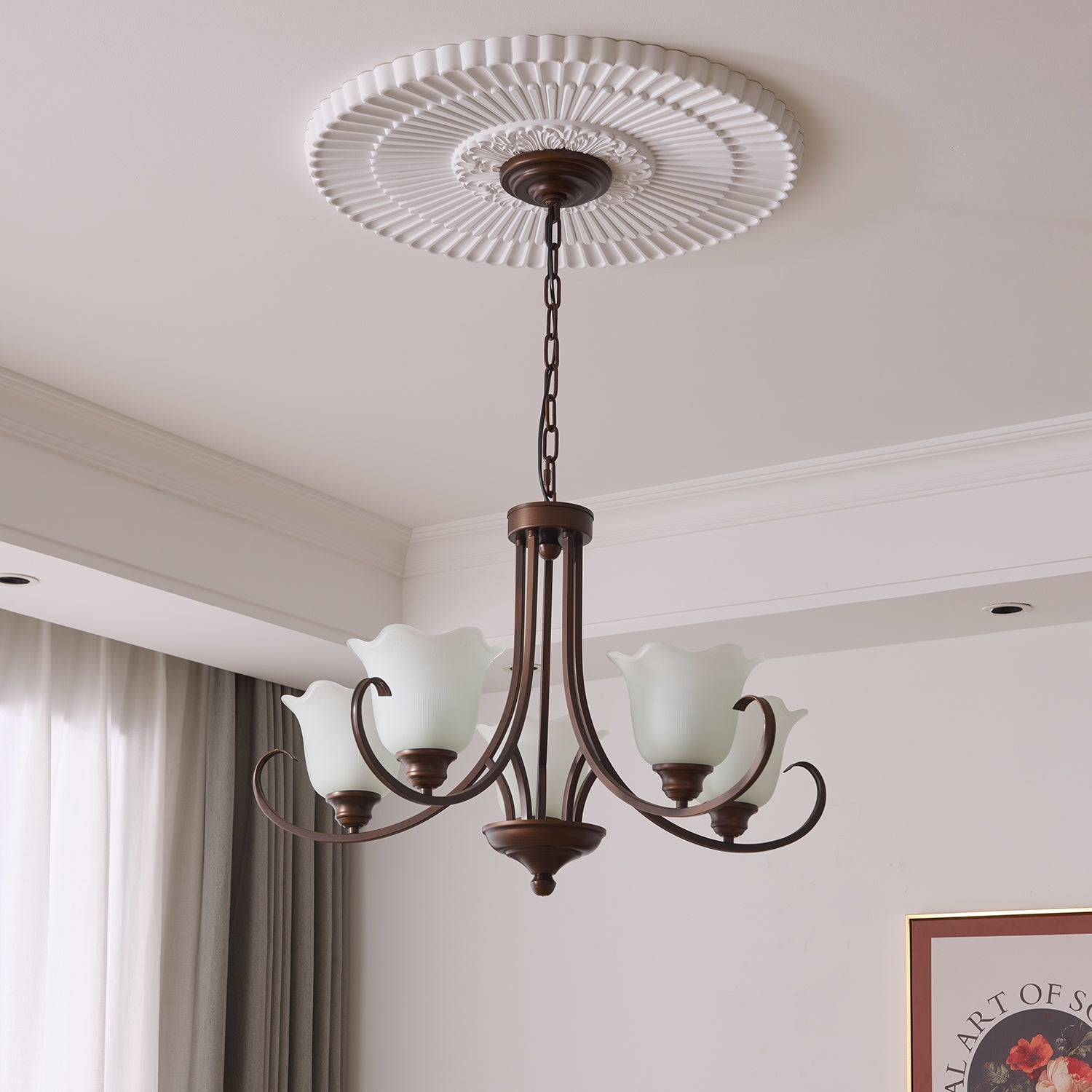 Nydorisra Elegance Vintage Floral Glass Chandelier - Letslighting
