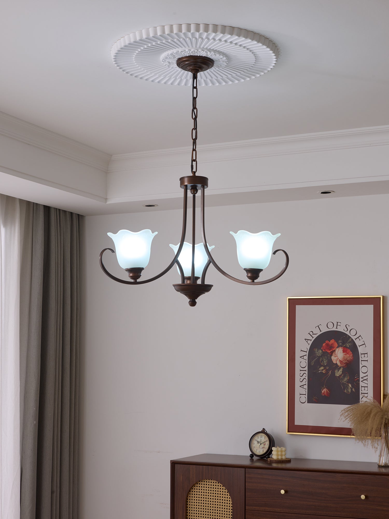 Nydorisra Elegance Vintage Floral Glass Chandelier - Letslighting
