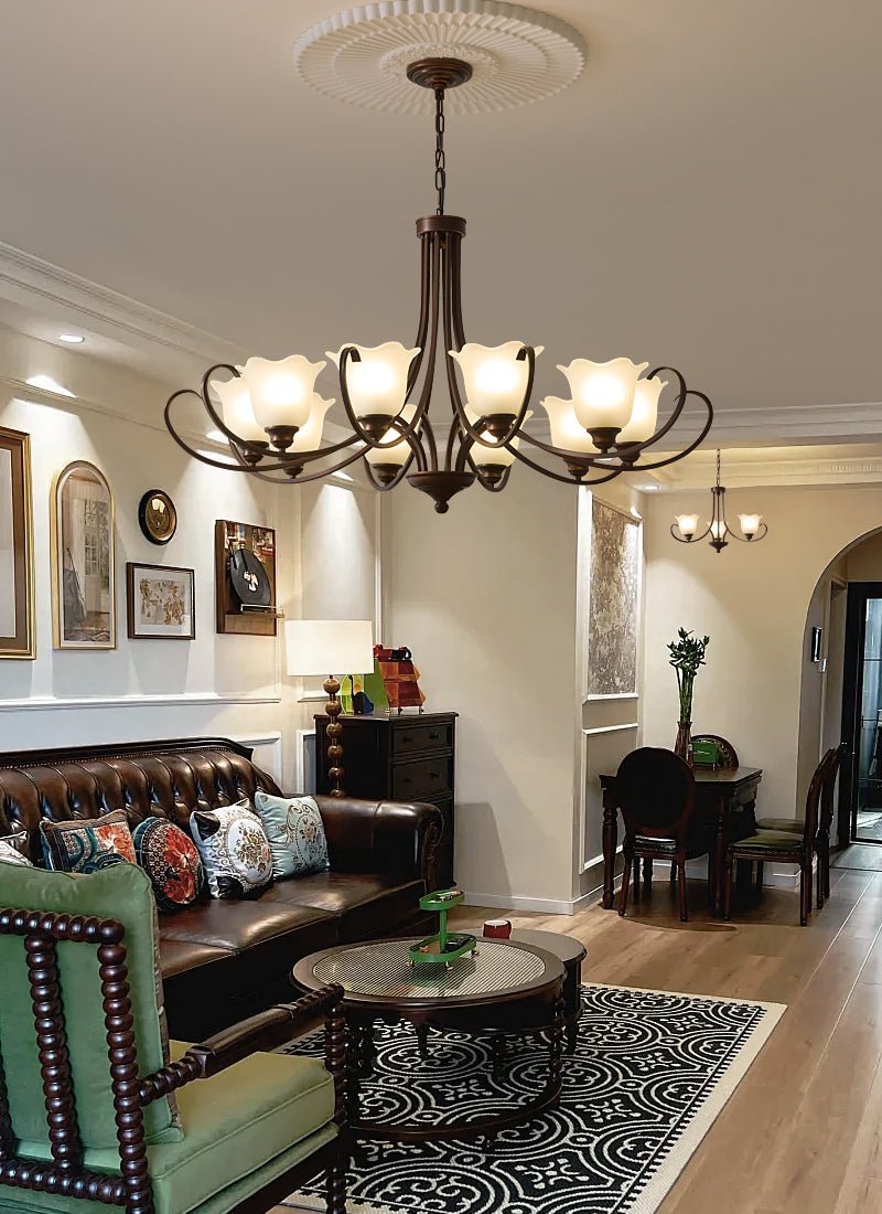 Nydorisra Elegance Vintage Floral Glass Chandelier - Letslighting