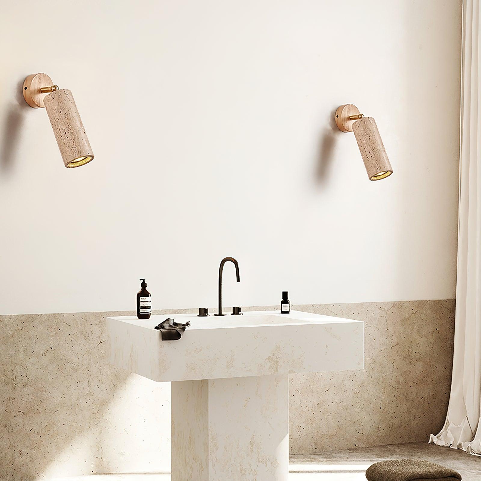 Travion Adjustable Travertine Wall Sconce - Letslighting