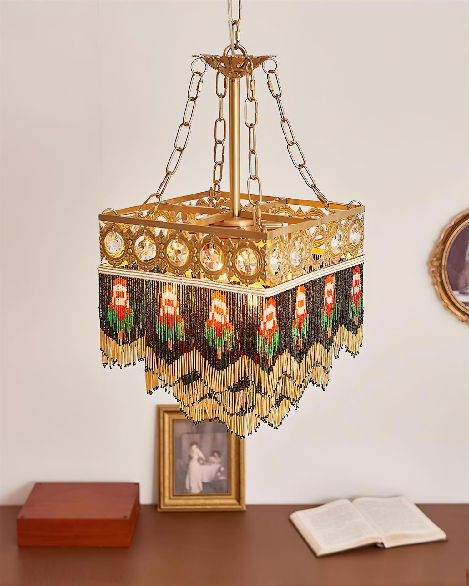 Tiffany Pendant Light Tassel Glass Bohemian - Letslighting