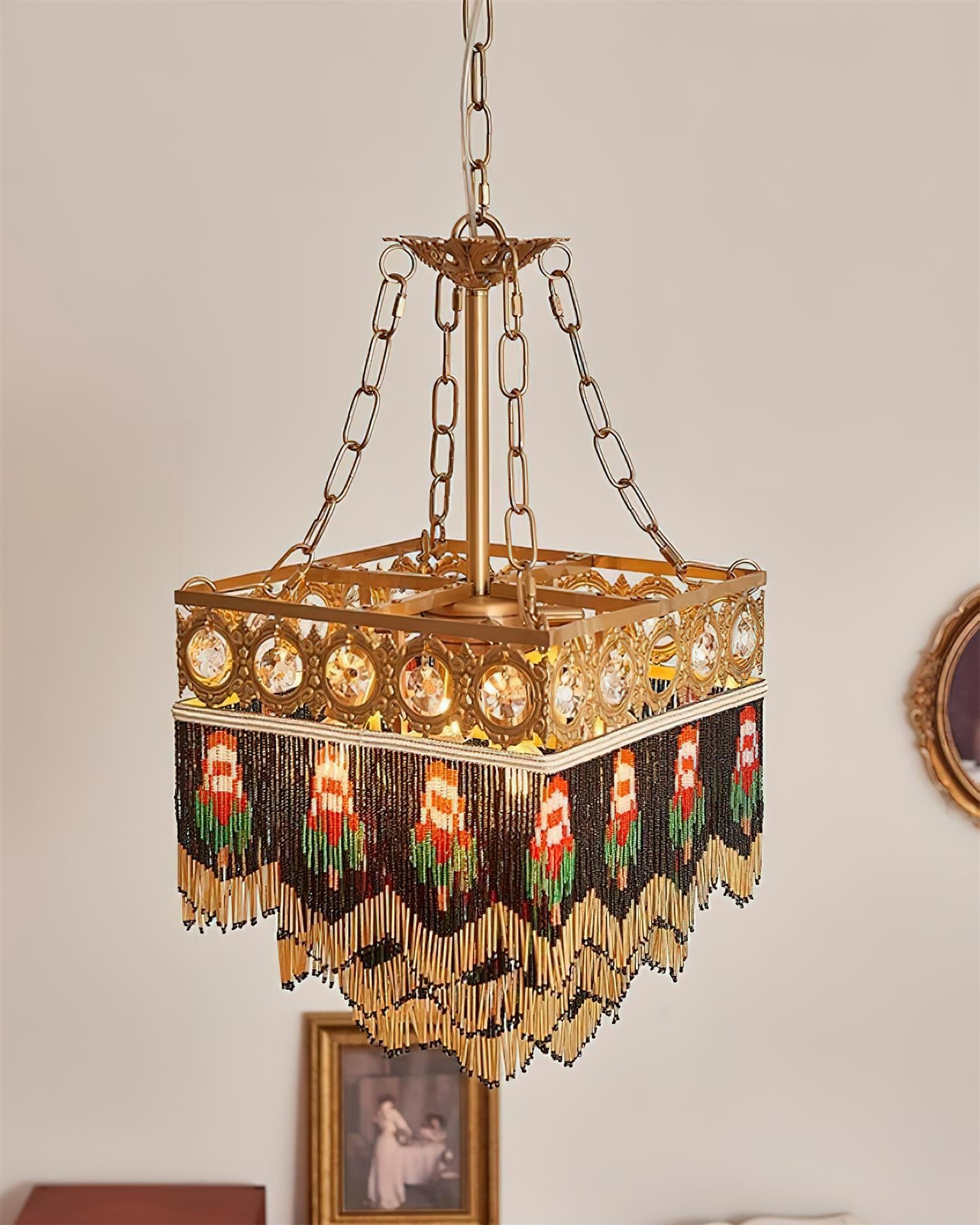 Tiffany Pendant Light Tassel Glass Bohemian - Letslighting