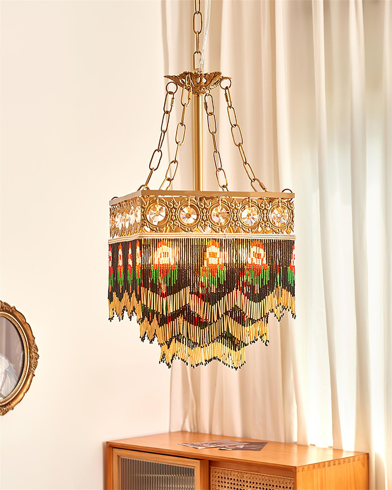 Tiffany Pendant Light Tassel Glass Bohemian - Letslighting