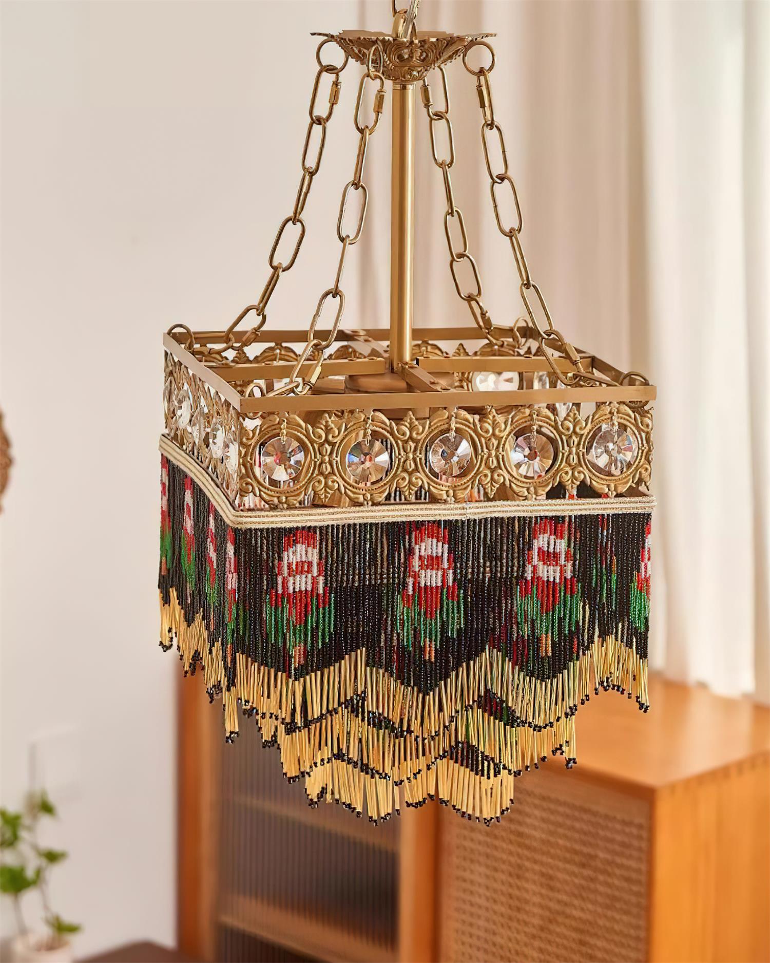 Tiffany Pendant Light Tassel Glass Bohemian - Letslighting