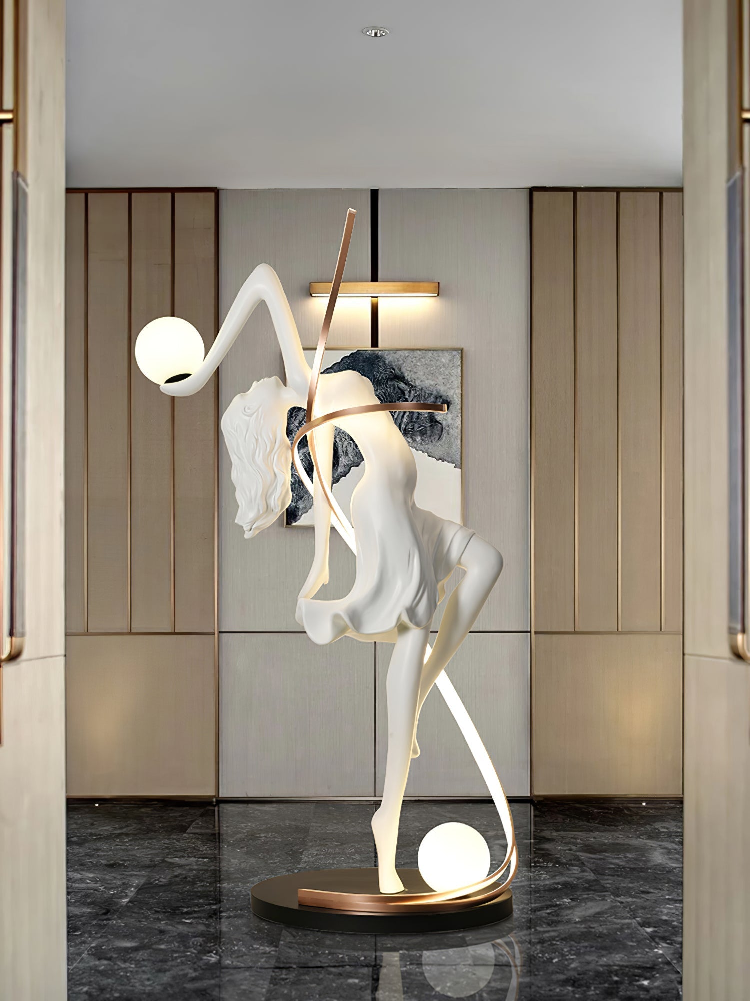 Lustra Floor Lamp Goddess Statue Elegant - Letslighting