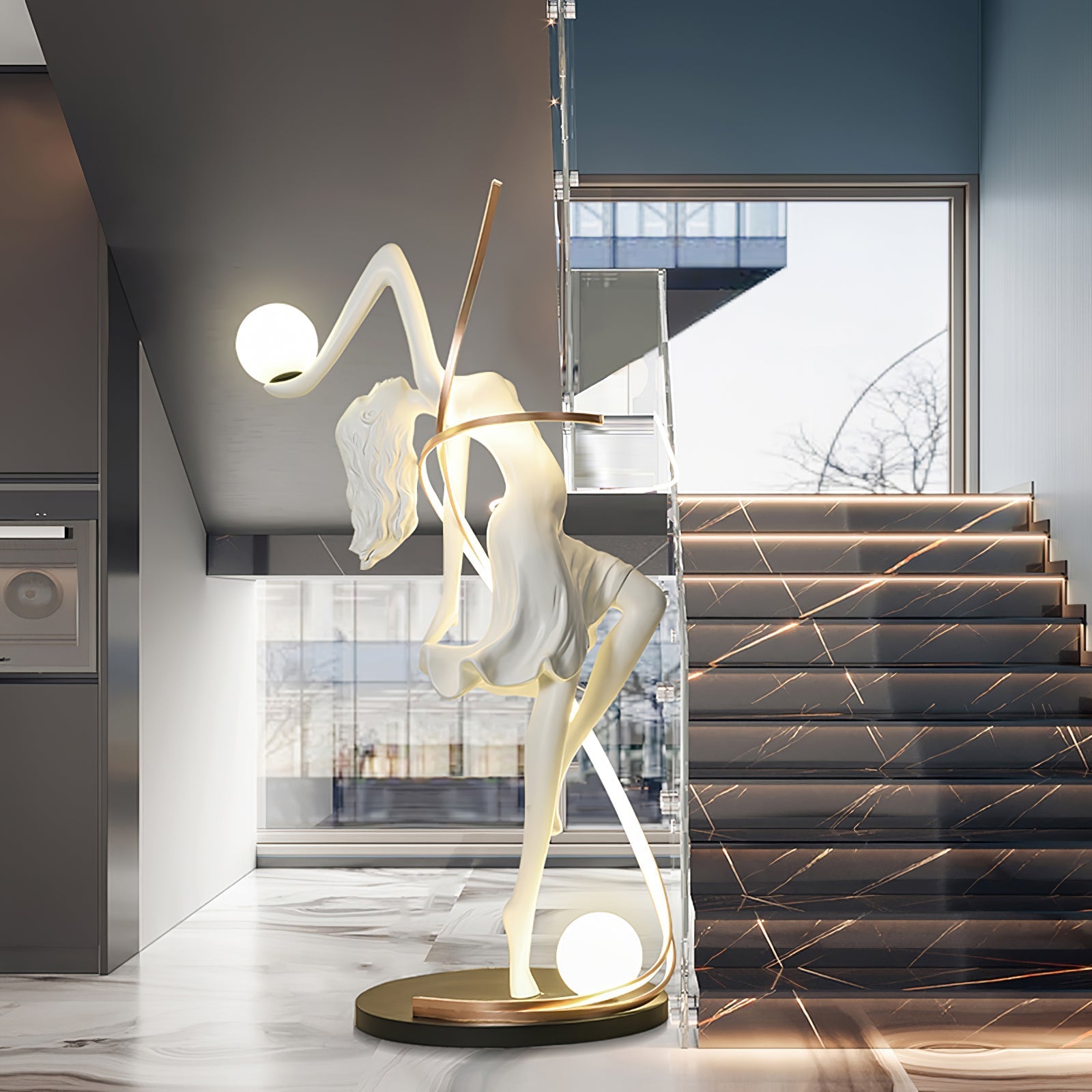 Lustra Floor Lamp Goddess Statue Elegant - Letslighting