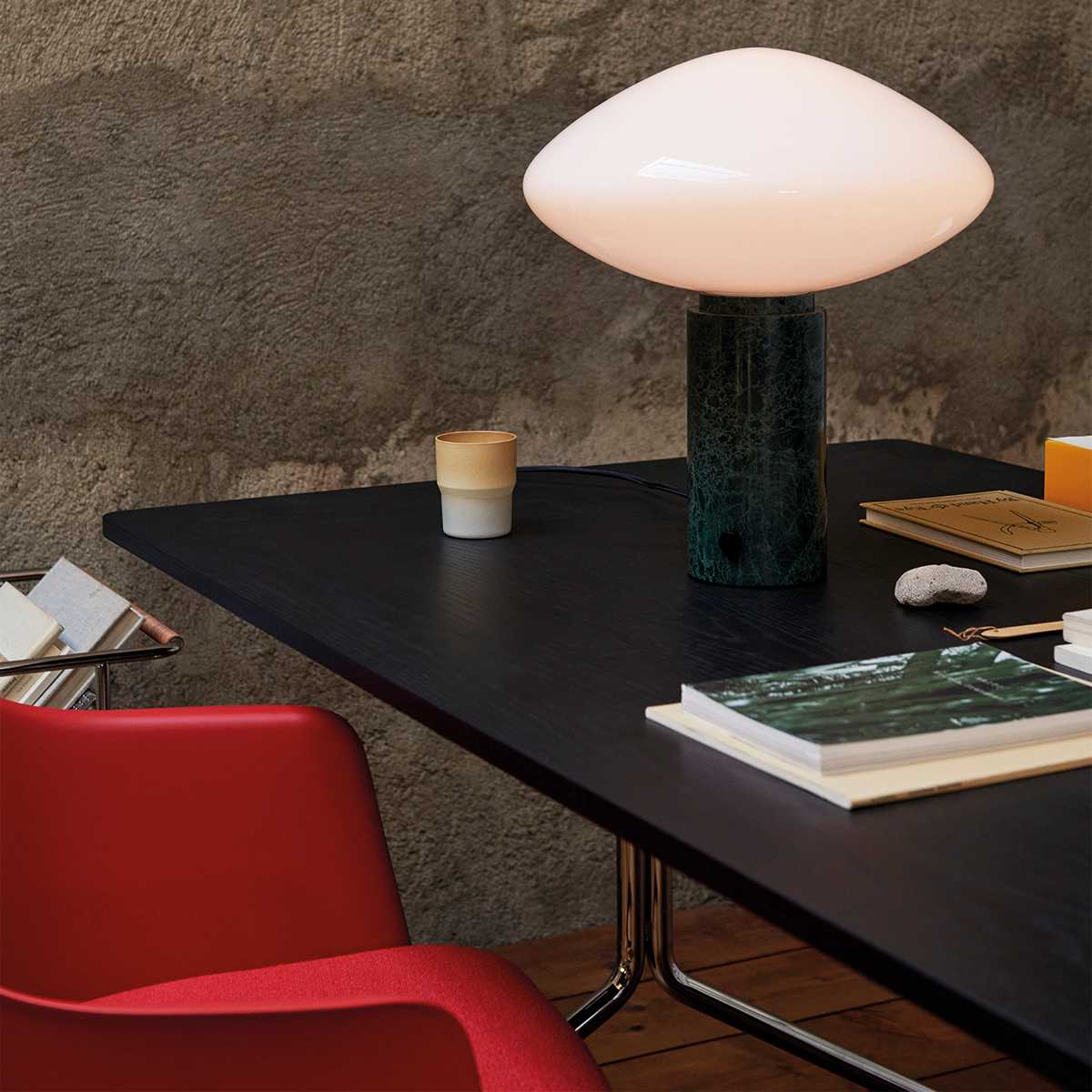 Mist Table Lamp with Glass Shade and Green Marble Base - Letslighting