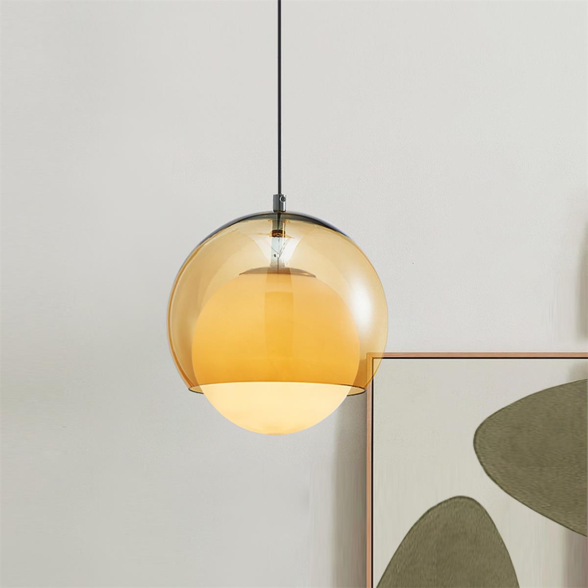 Pendant Light Double Globe Shade Glass Modern Minimalist Ambient - Letslighting
