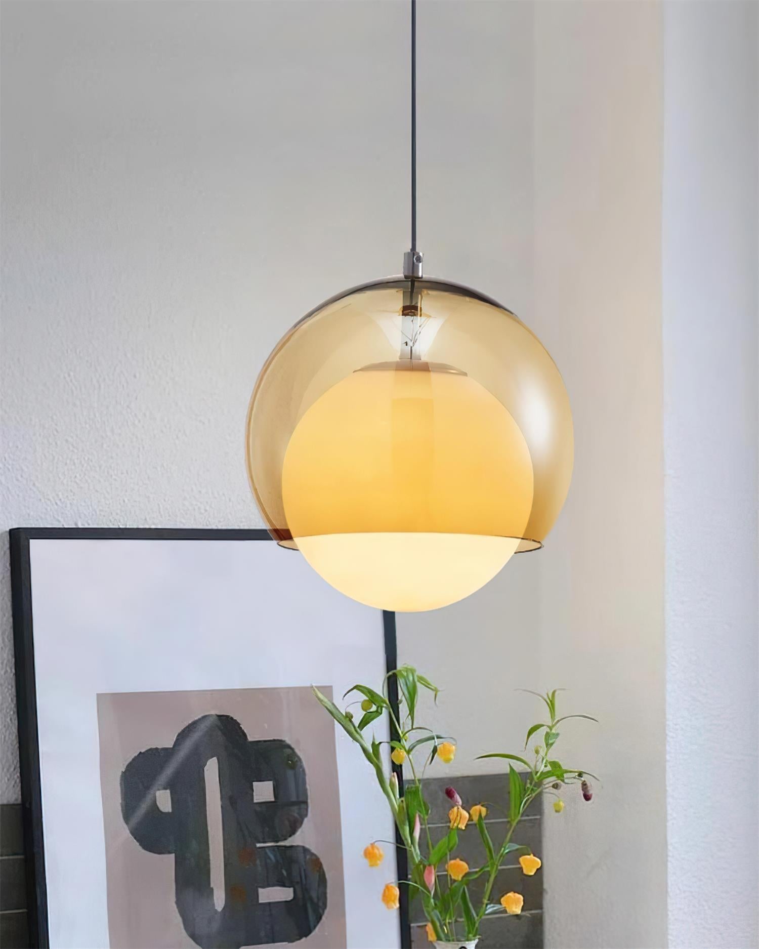 Pendant Light Double Globe Shade Glass Modern Minimalist Ambient - Letslighting
