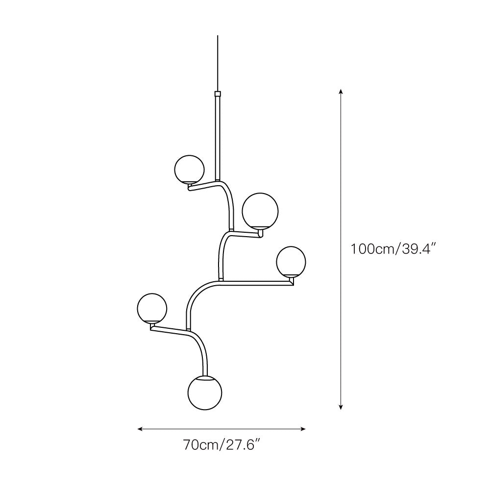 Zelireth Modern Minimalist Brass Glass Chandelier - Letslighting