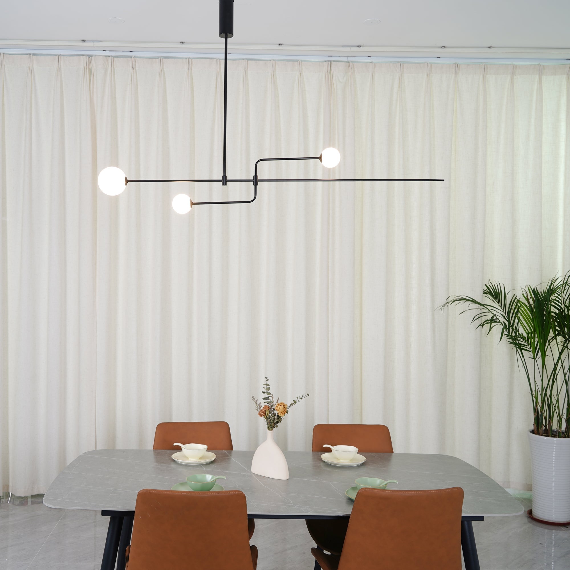 Lustra Chandelier Mobile Black Minimalist - Letslighting