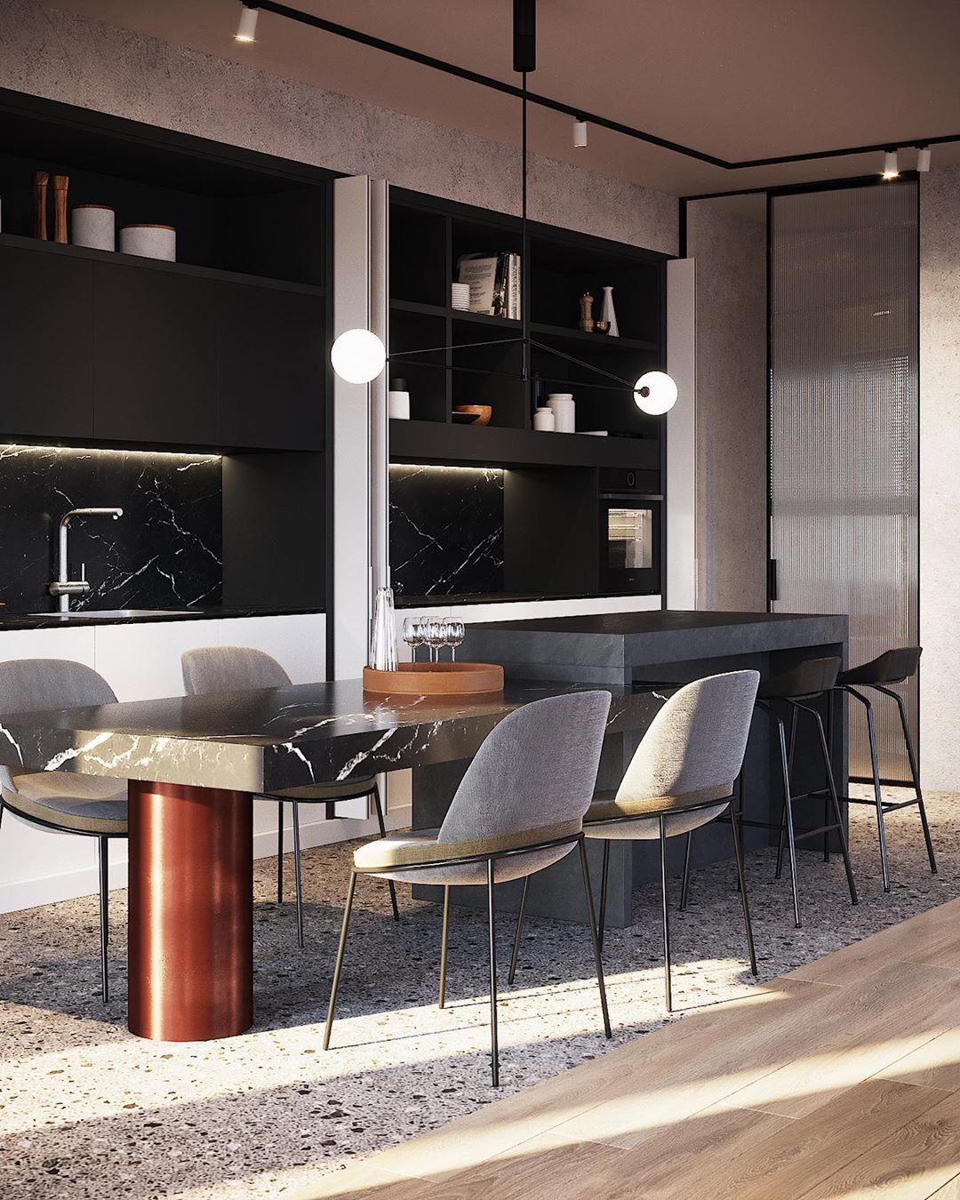 Lustra Chandelier Mobile Black Minimalist - Letslighting