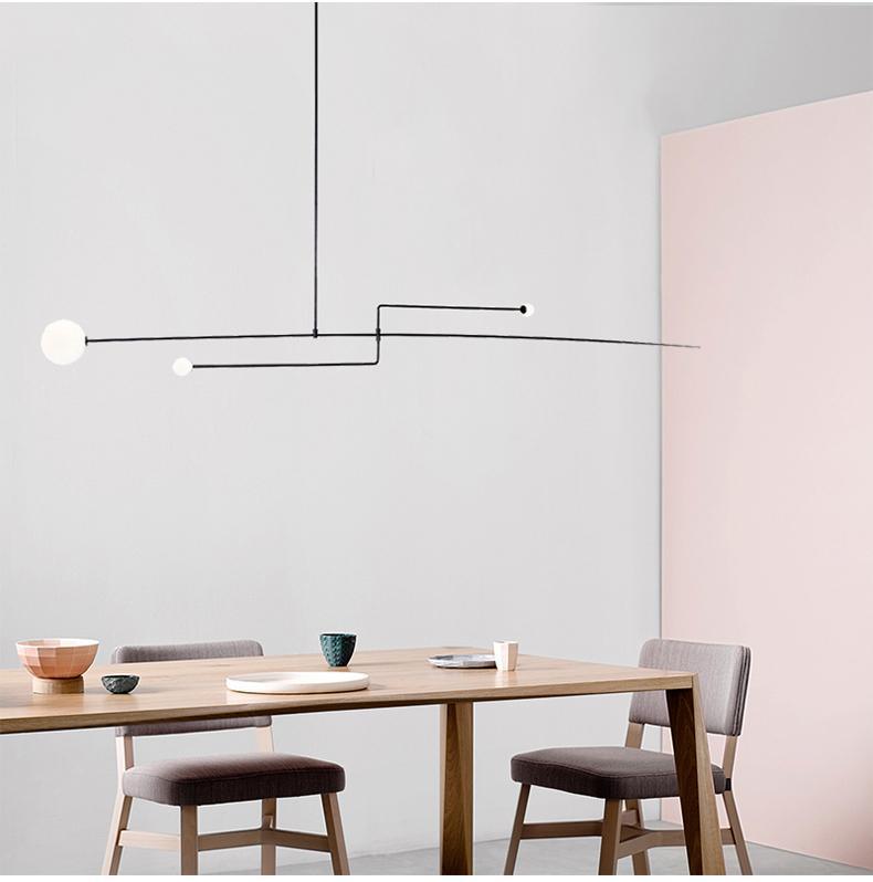 Lustra Chandelier Mobile Black Minimalist - Letslighting