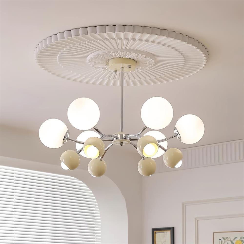 Chandelier Glass Dome Petal Shades Minimalist Ambient Glow - Letslighting