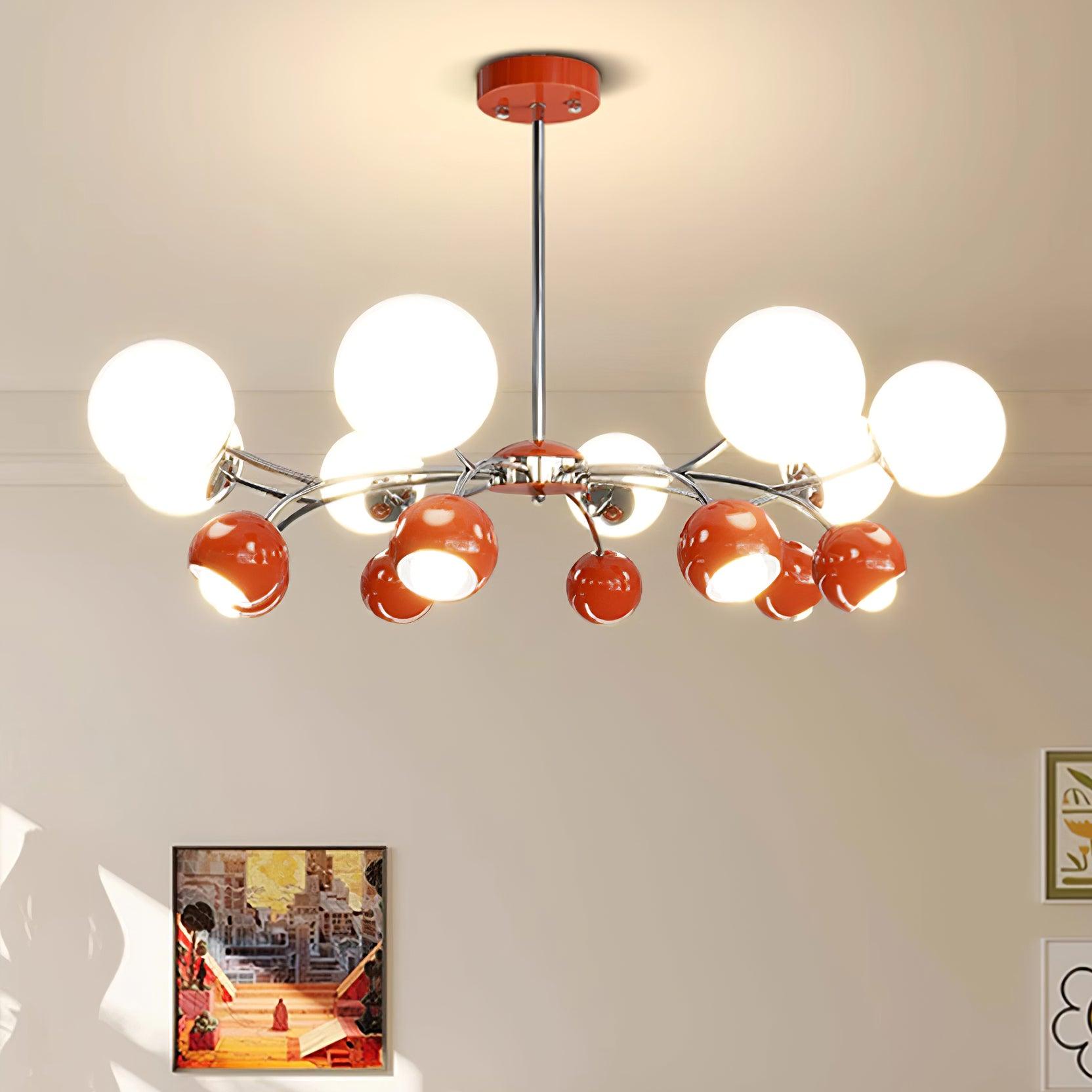 Chandelier Glass Dome Petal Shades Minimalist Ambient Glow - Letslighting