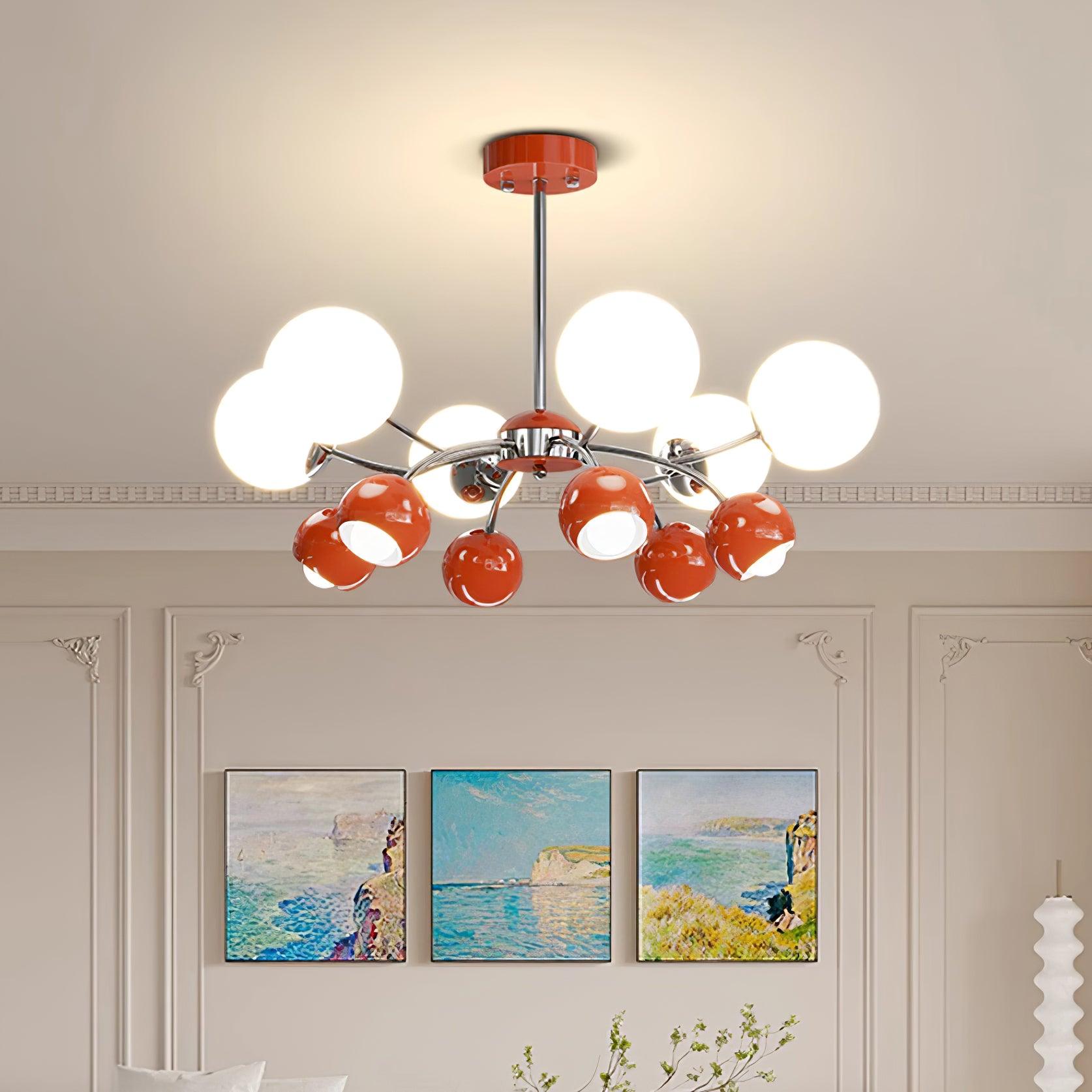 Chandelier Glass Dome Petal Shades Minimalist Ambient Glow - Letslighting