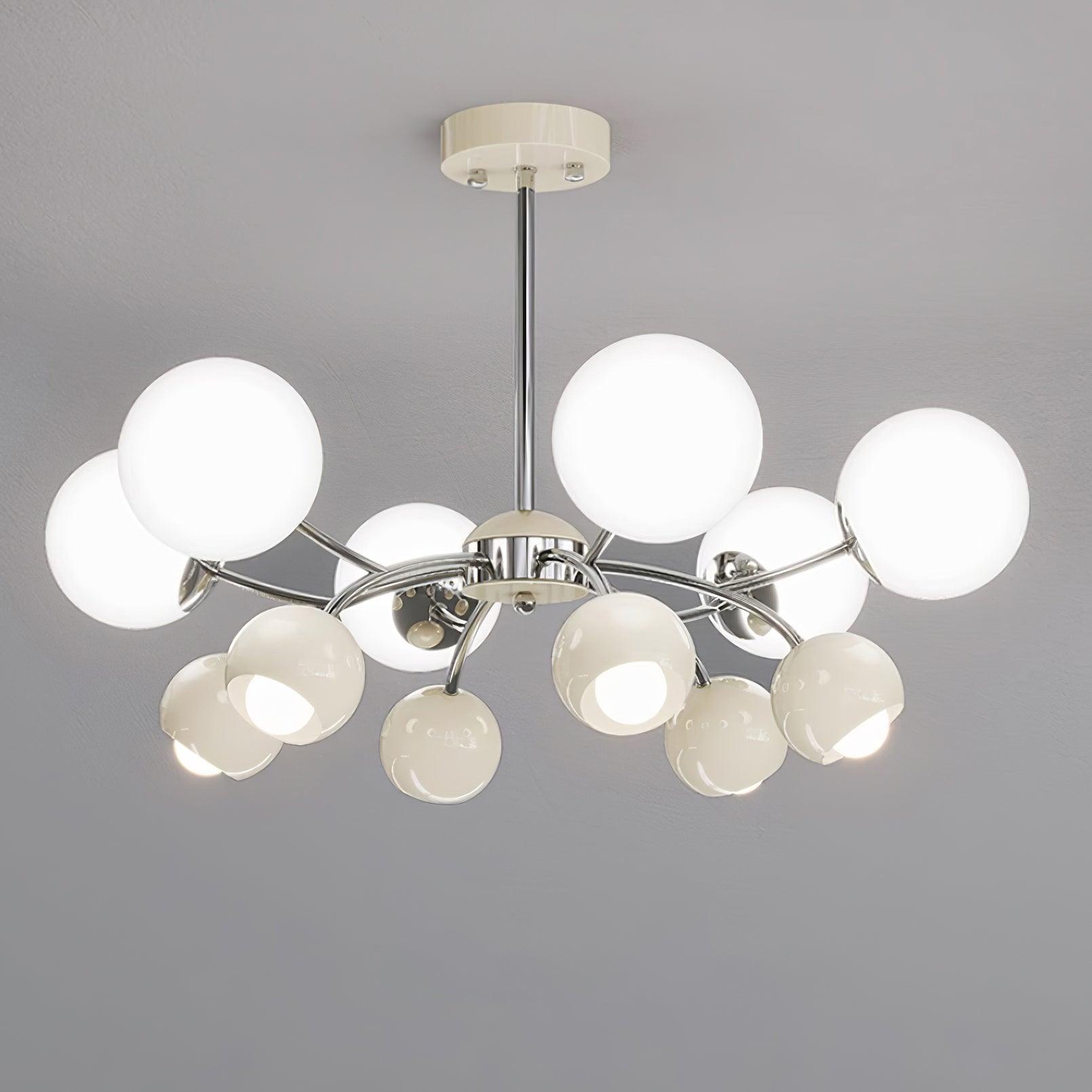Chandelier Glass Dome Petal Shades Minimalist Ambient Glow - Letslighting