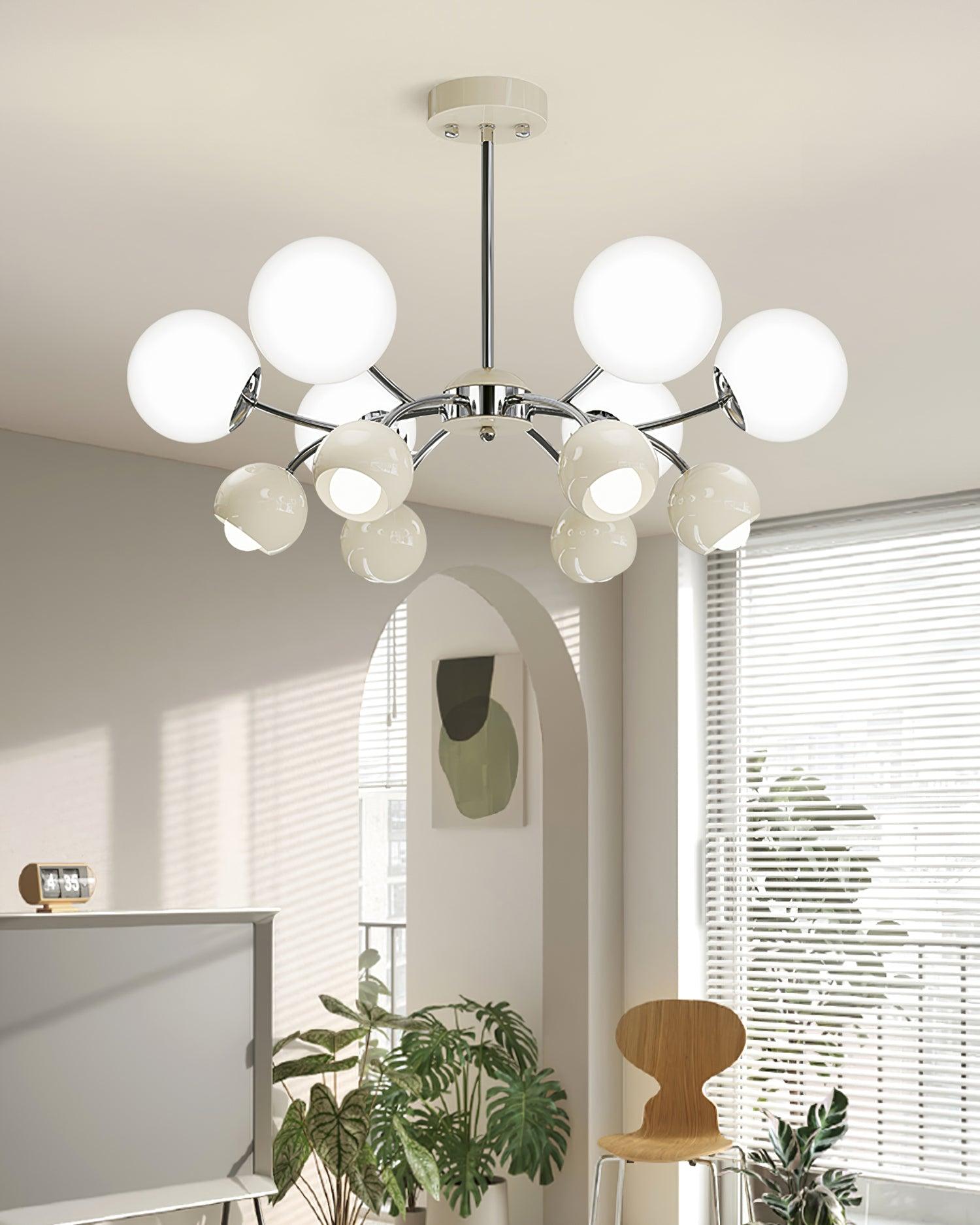 Chandelier Glass Dome Petal Shades Minimalist Ambient Glow - Letslighting