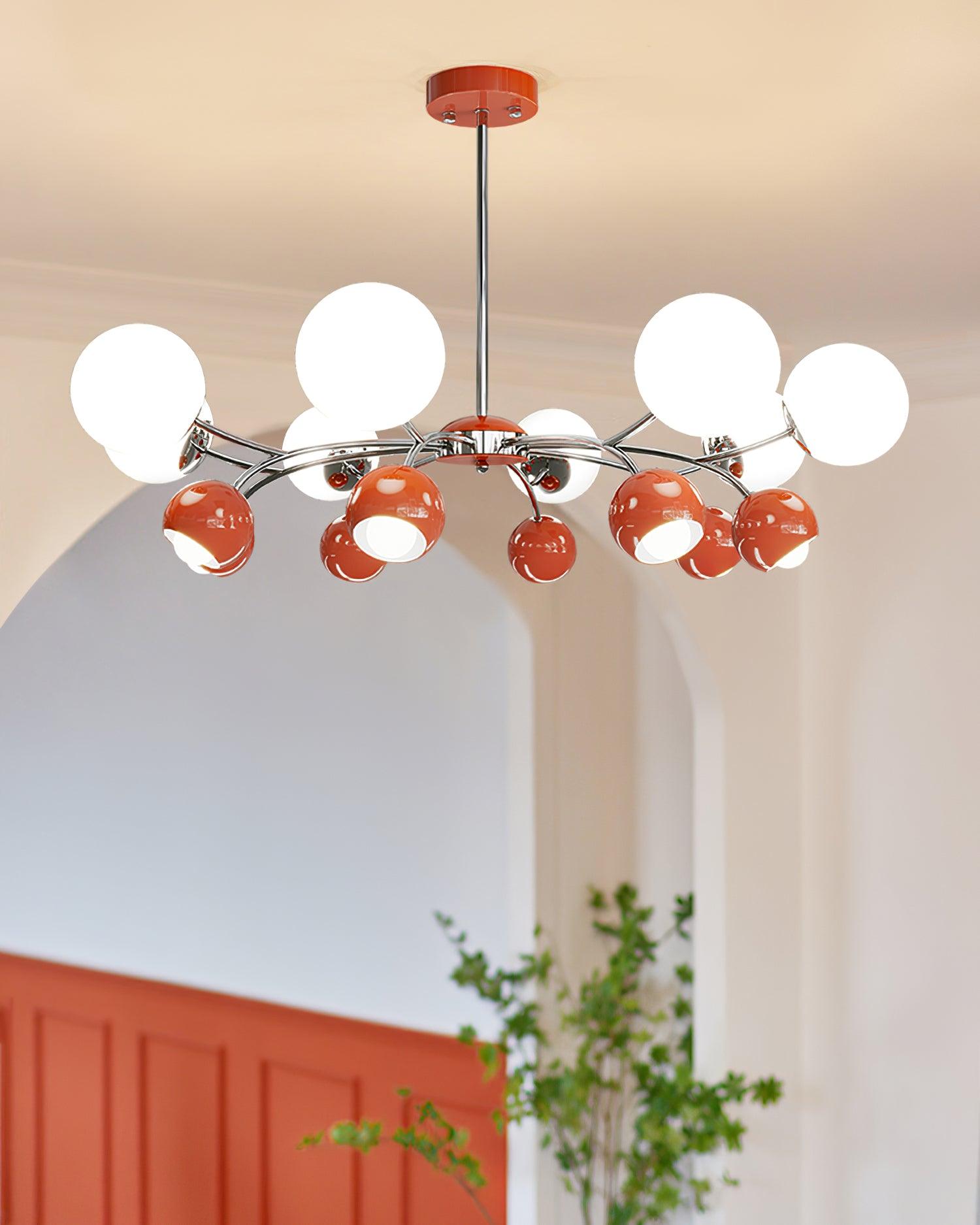 Chandelier Glass Dome Petal Shades Minimalist Ambient Glow - Letslighting