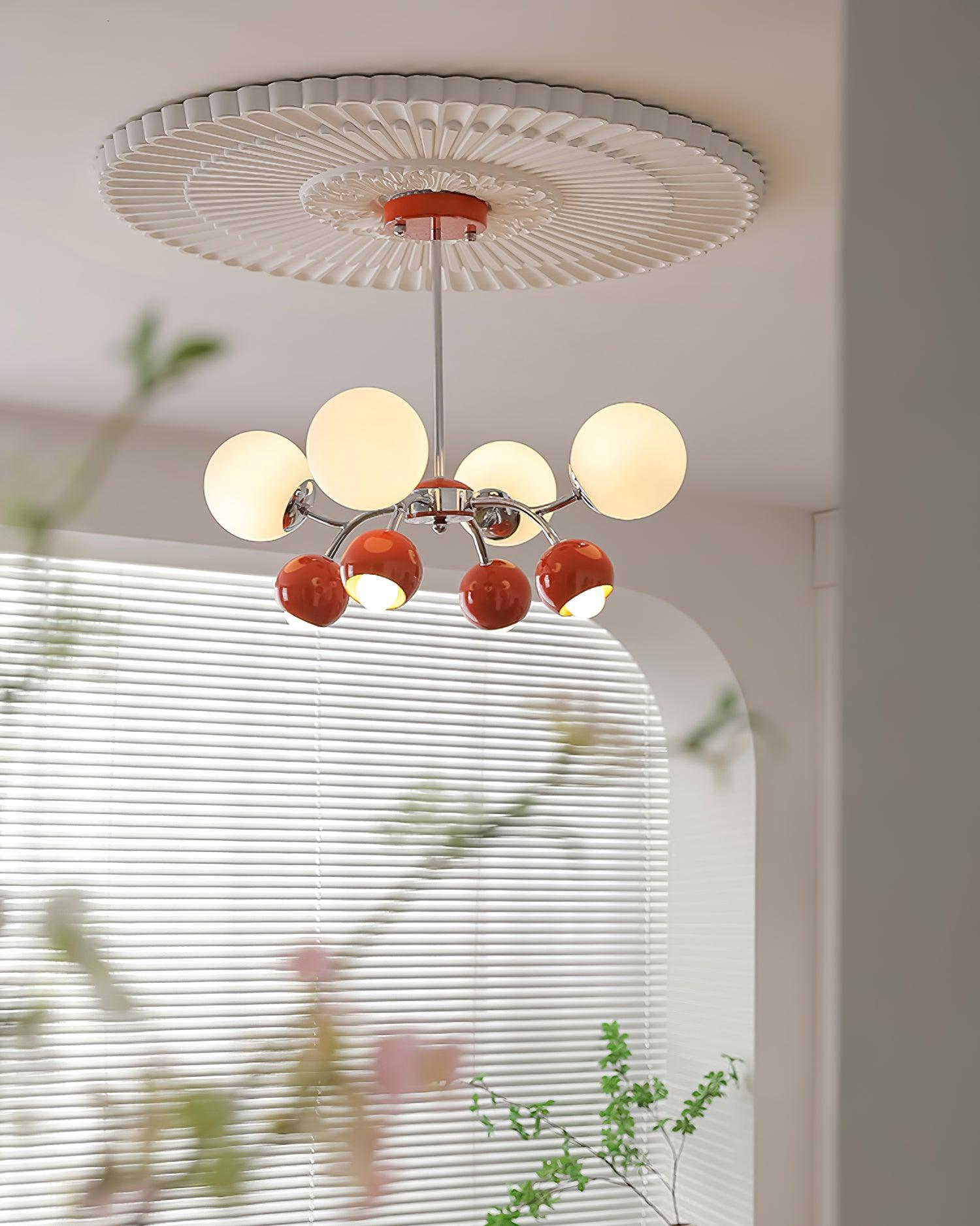 Chandelier Glass Dome Petal Shades Minimalist Ambient Glow - Letslighting