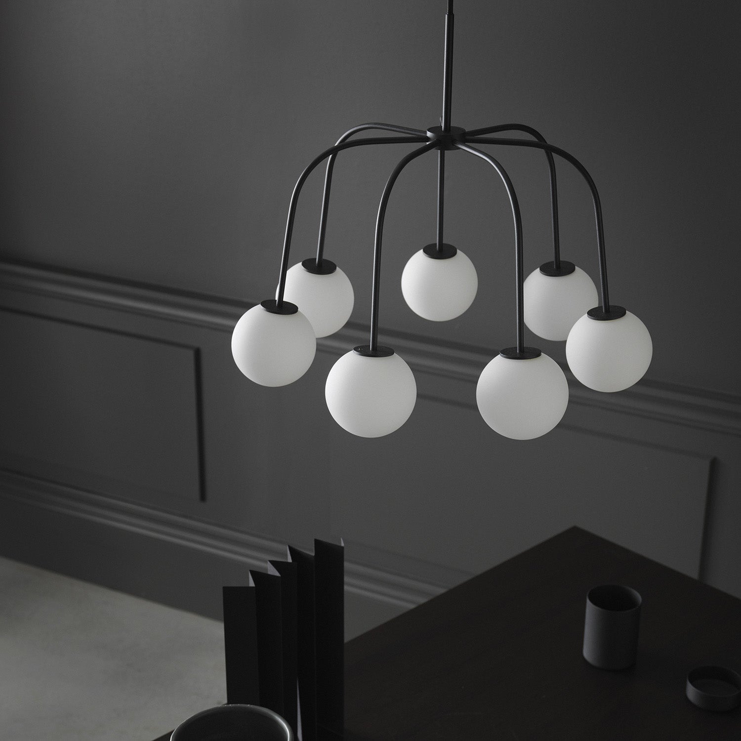 Elphaia Vintage Modern Octopus Black Glass Chandelier - Letslighting