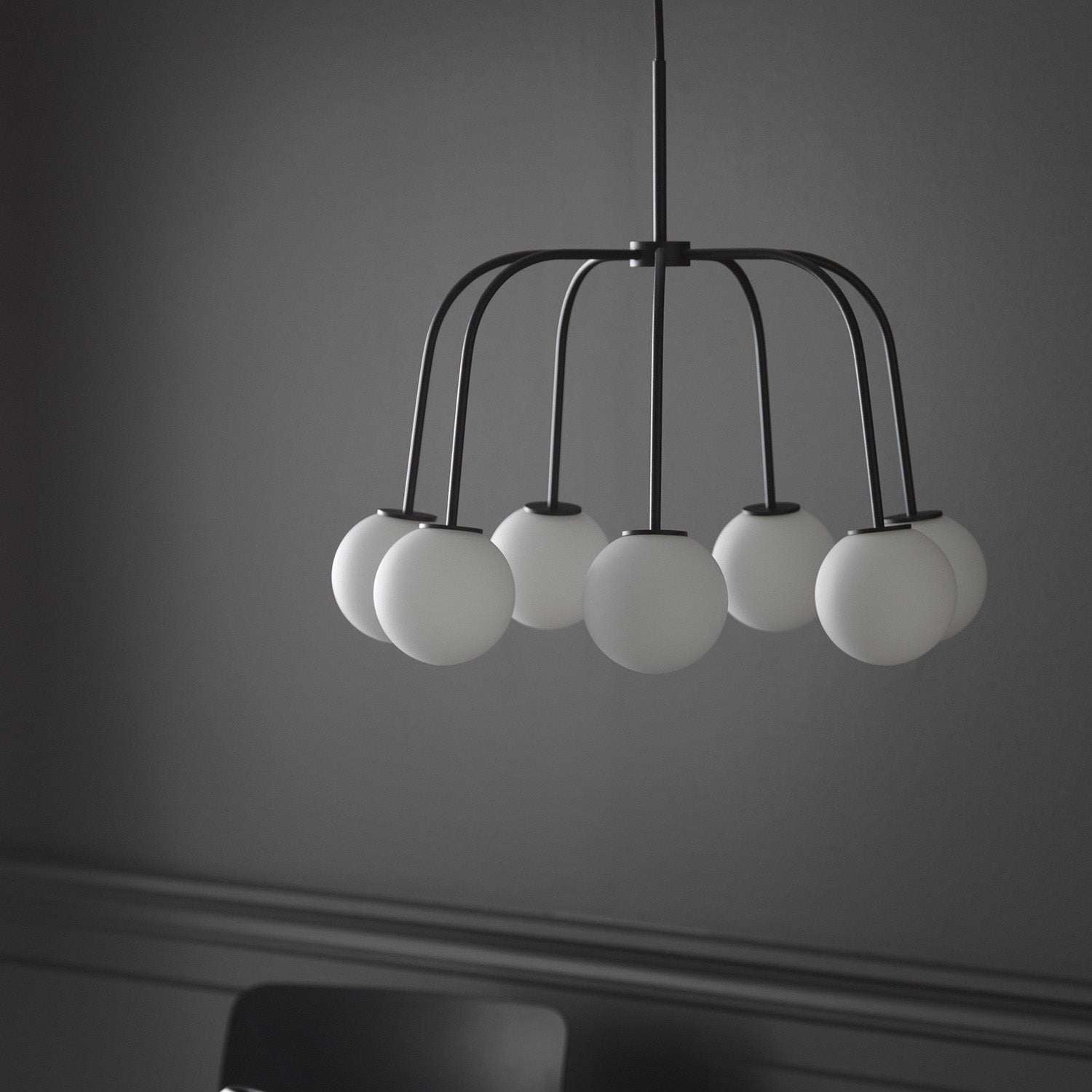Elphaia Vintage Modern Octopus Black Glass Chandelier - Letslighting